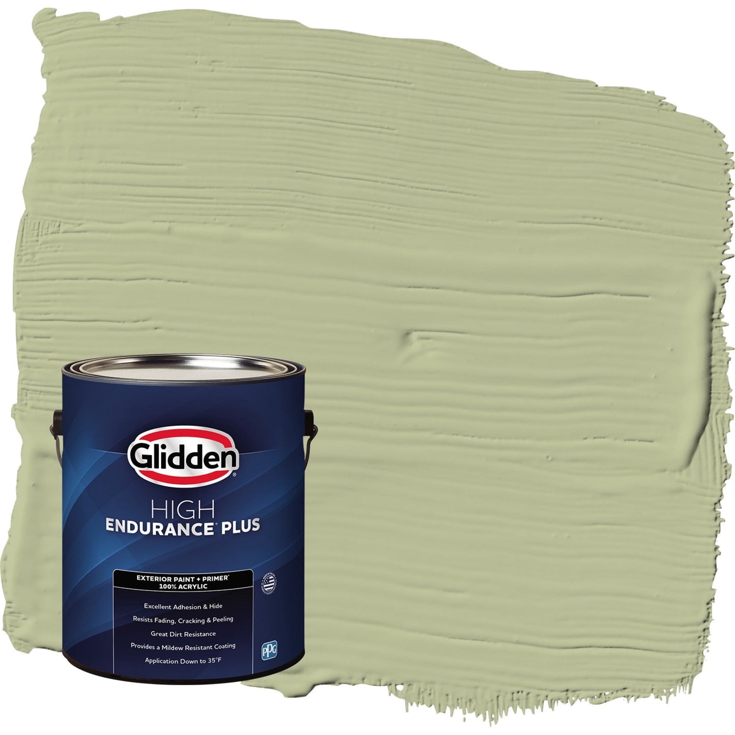 Glidden HEP Bahia Grass / Green Flat Exterior Paint with Primer, 1 Gallon