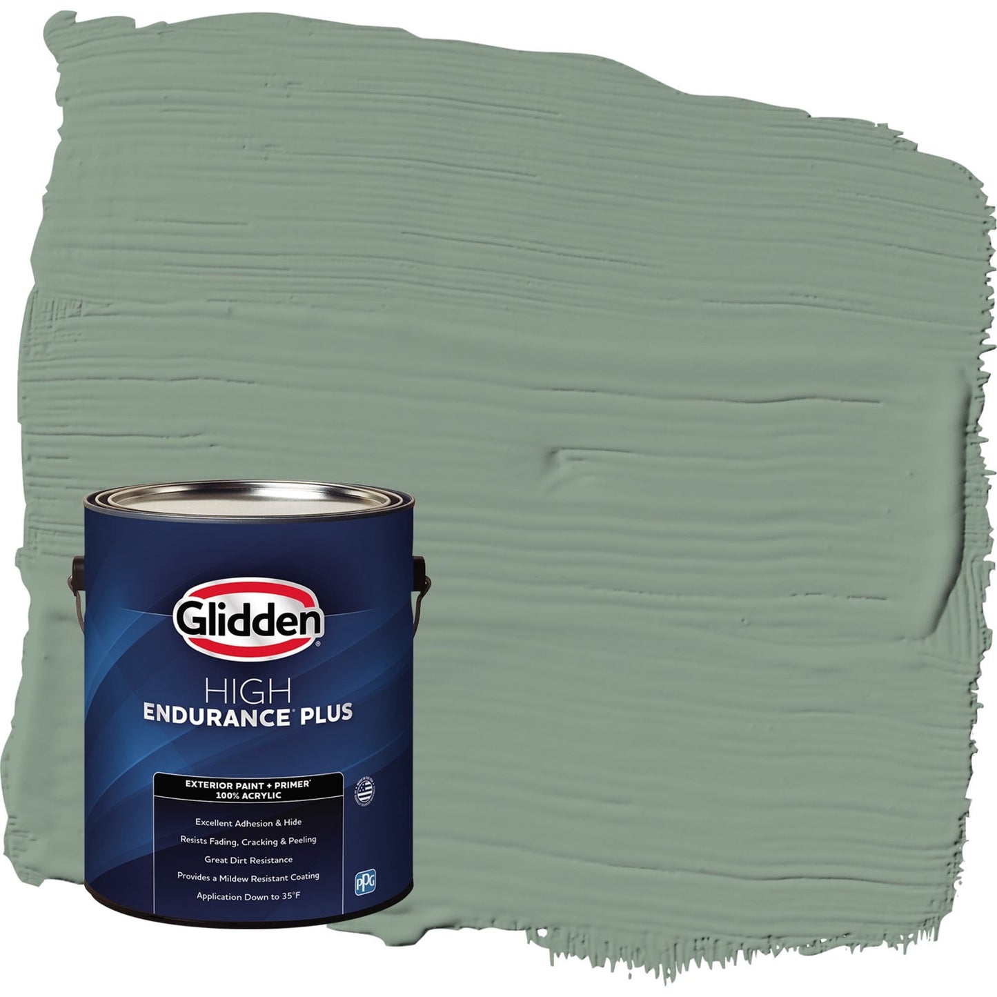 Glidden HEP Birch Forest / Green Satin Exterior Paint with Primer, 1 Gallon