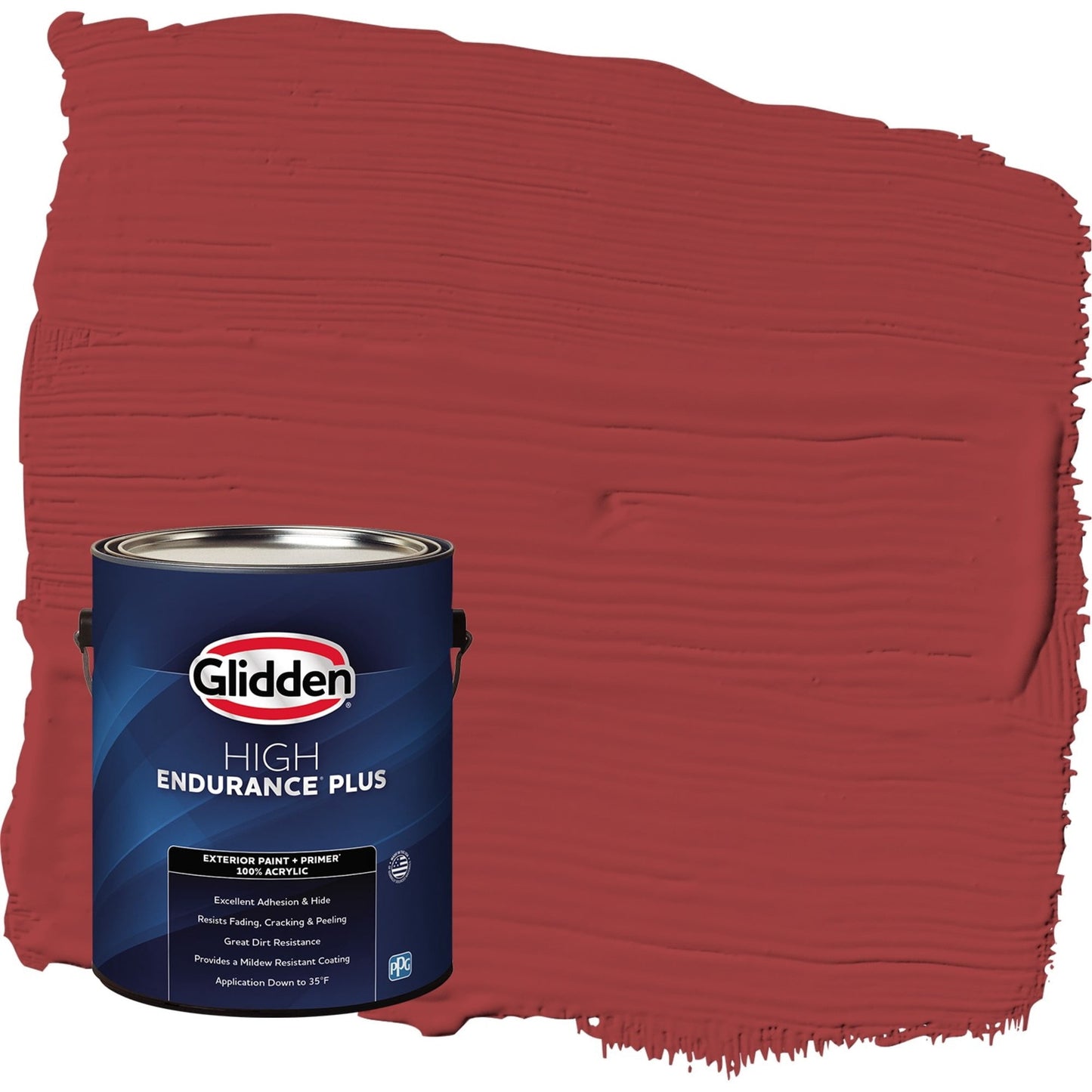 Glidden HEP Blaze / Red Satin Exterior Paint with Primer, 1 Gallon
