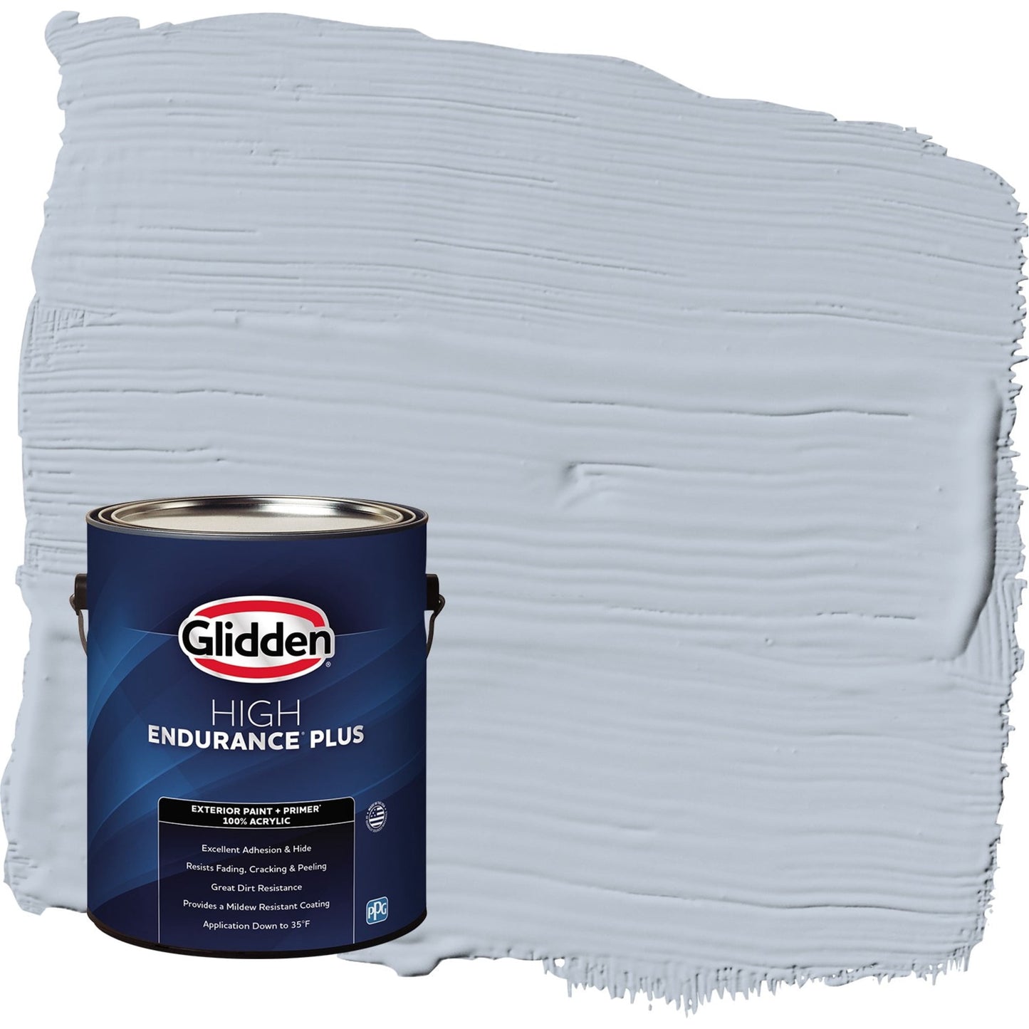 Glidden HEP Blue Dolphin / Blue Flat Exterior Paint with Primer, 1 Gallon