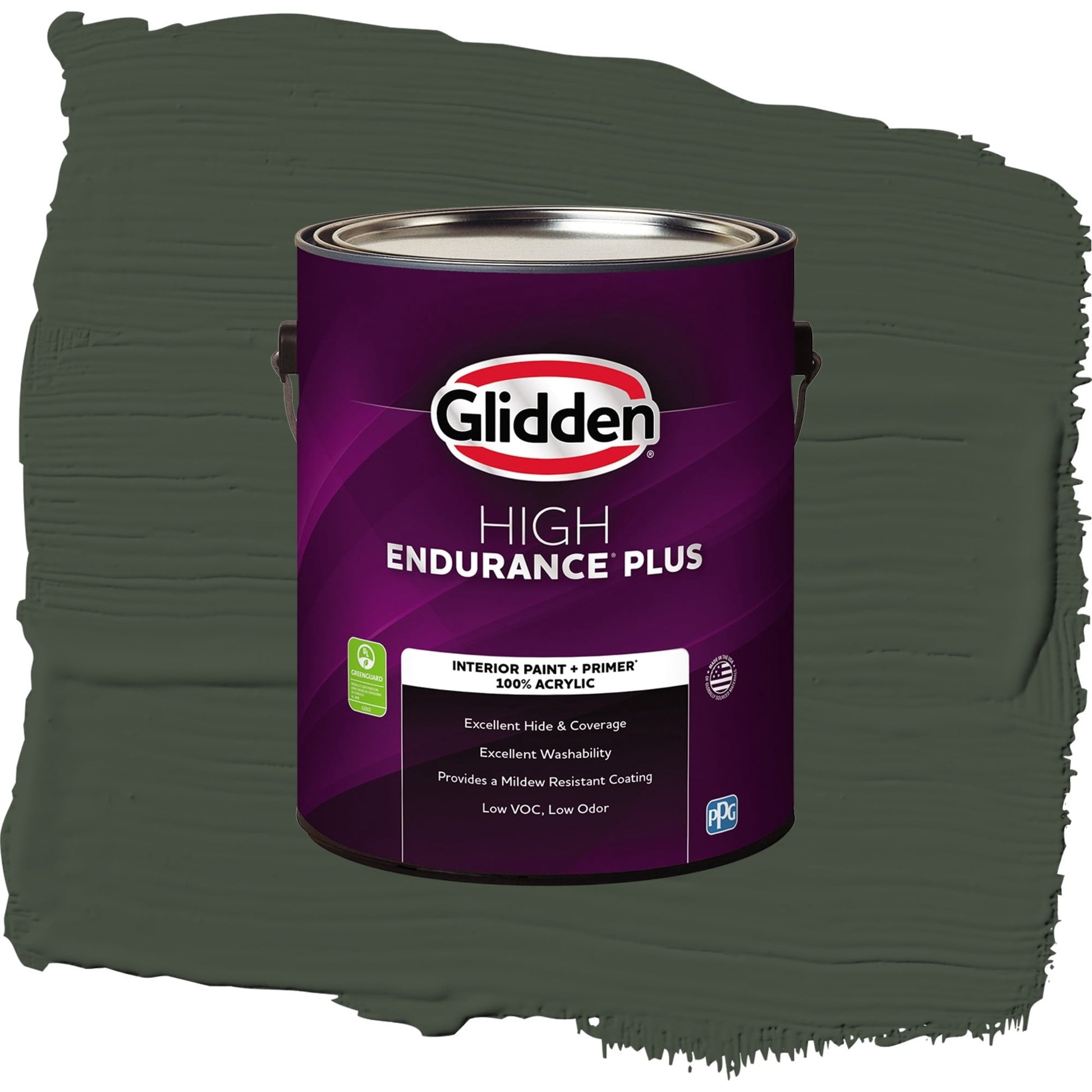Glidden HEP Charcoal Smoke Interior Paint + Primer Flat , 1 Gallon