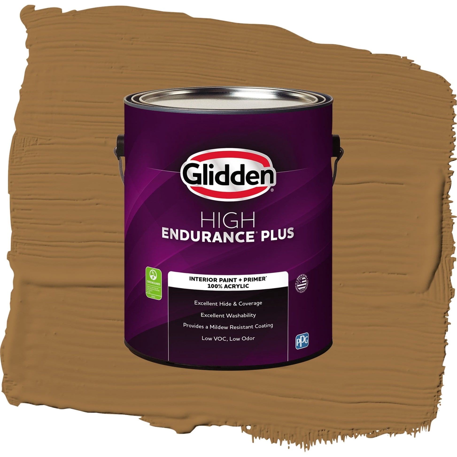 Glidden HEP Chewy Caramel Interior Paint + Primer Flat , 1 Gallon