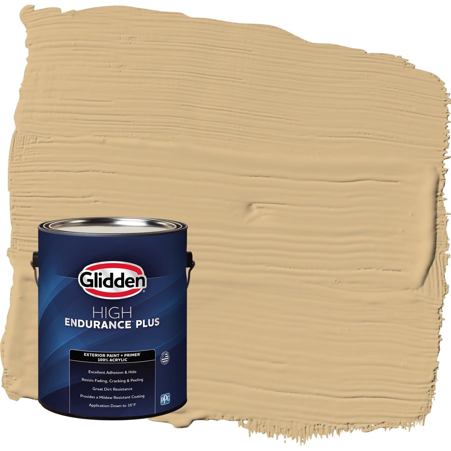 Glidden HEP Craftsman Gold / Yellow Flat Exterior Paint with Primer, 1 Gallon