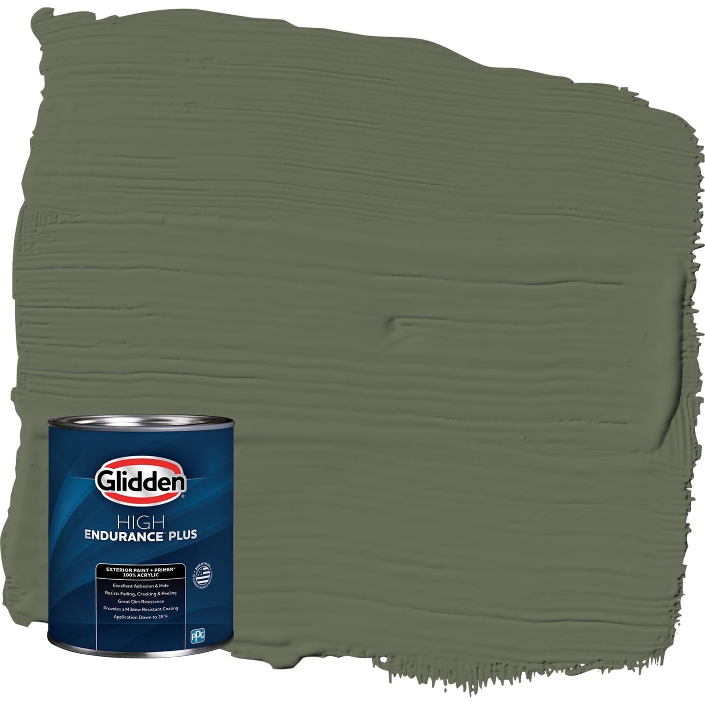 Glidden HEP All About Olive / Green Satin Exterior Paint with Primer, 1 Quart