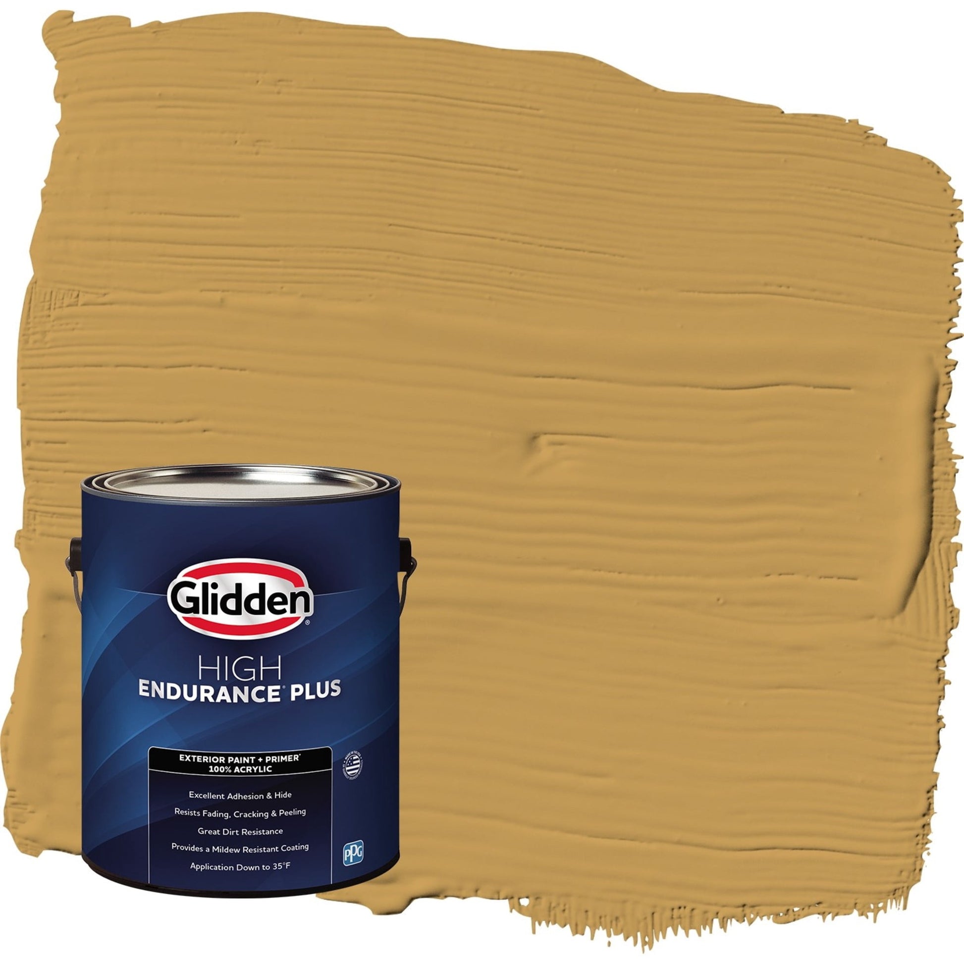 Glidden HEP Amaretto Sours / Yellow Satin Exterior Paint with Primer, 1 Gallon