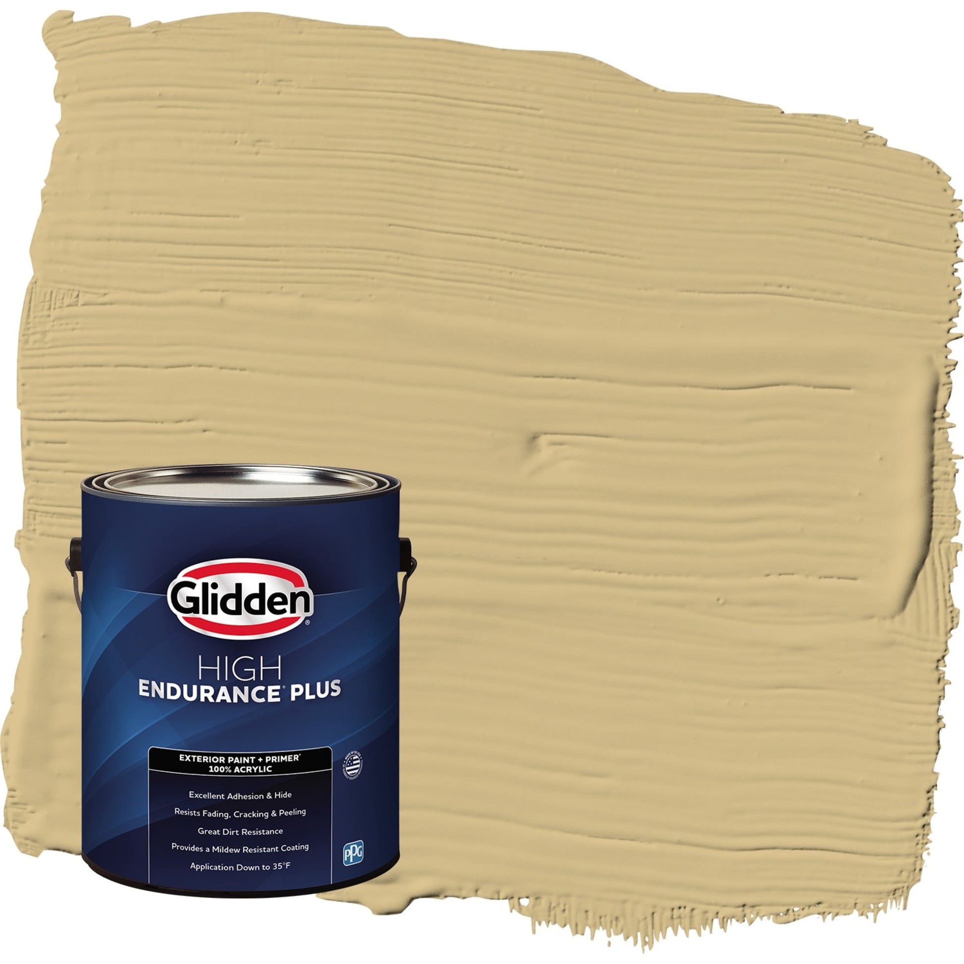 Glidden HEP Appalachian Trail / Yellow Flat Exterior Paint with Primer, 1 Gallon