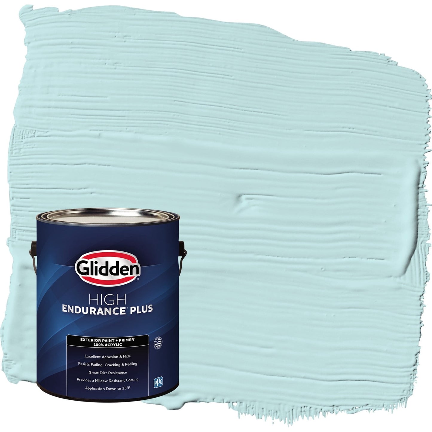 Glidden HEP Aqua Whisper / Blue Satin Exterior Paint with Primer, 1 Gallon