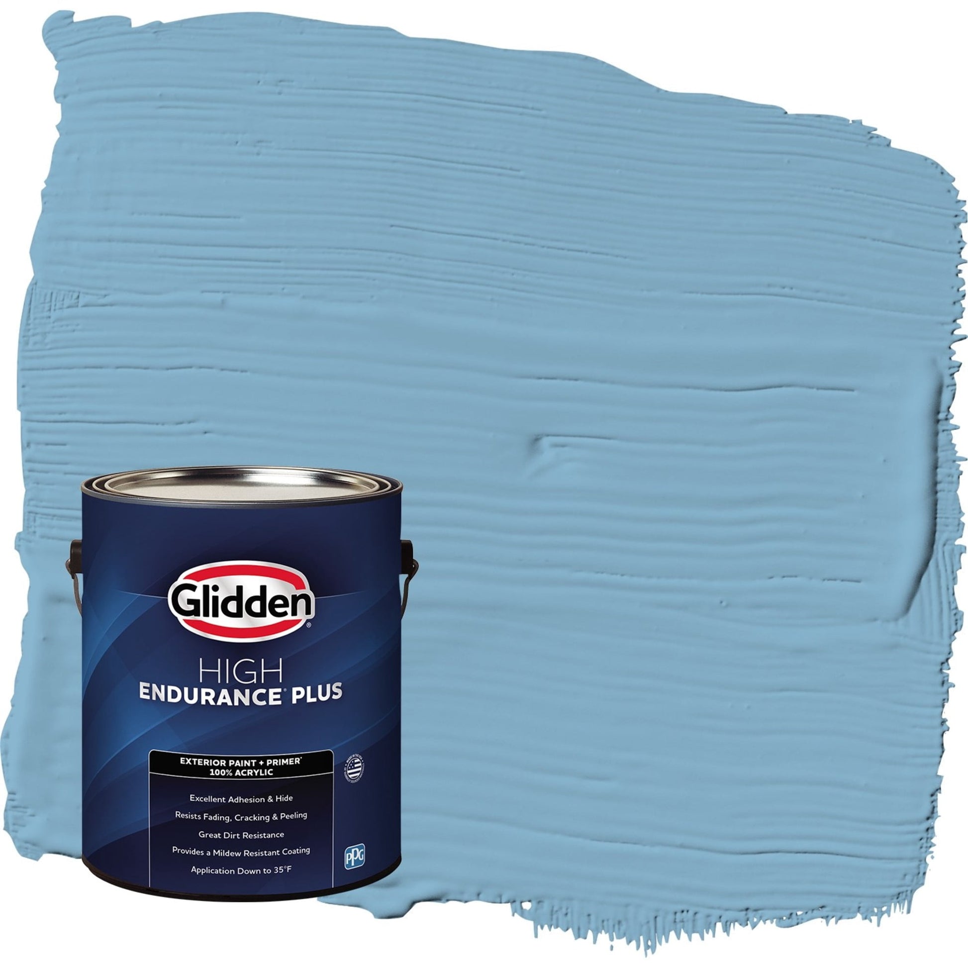 Glidden HEP Arabella / Blue Flat Exterior Paint with Primer, 1 Gallon