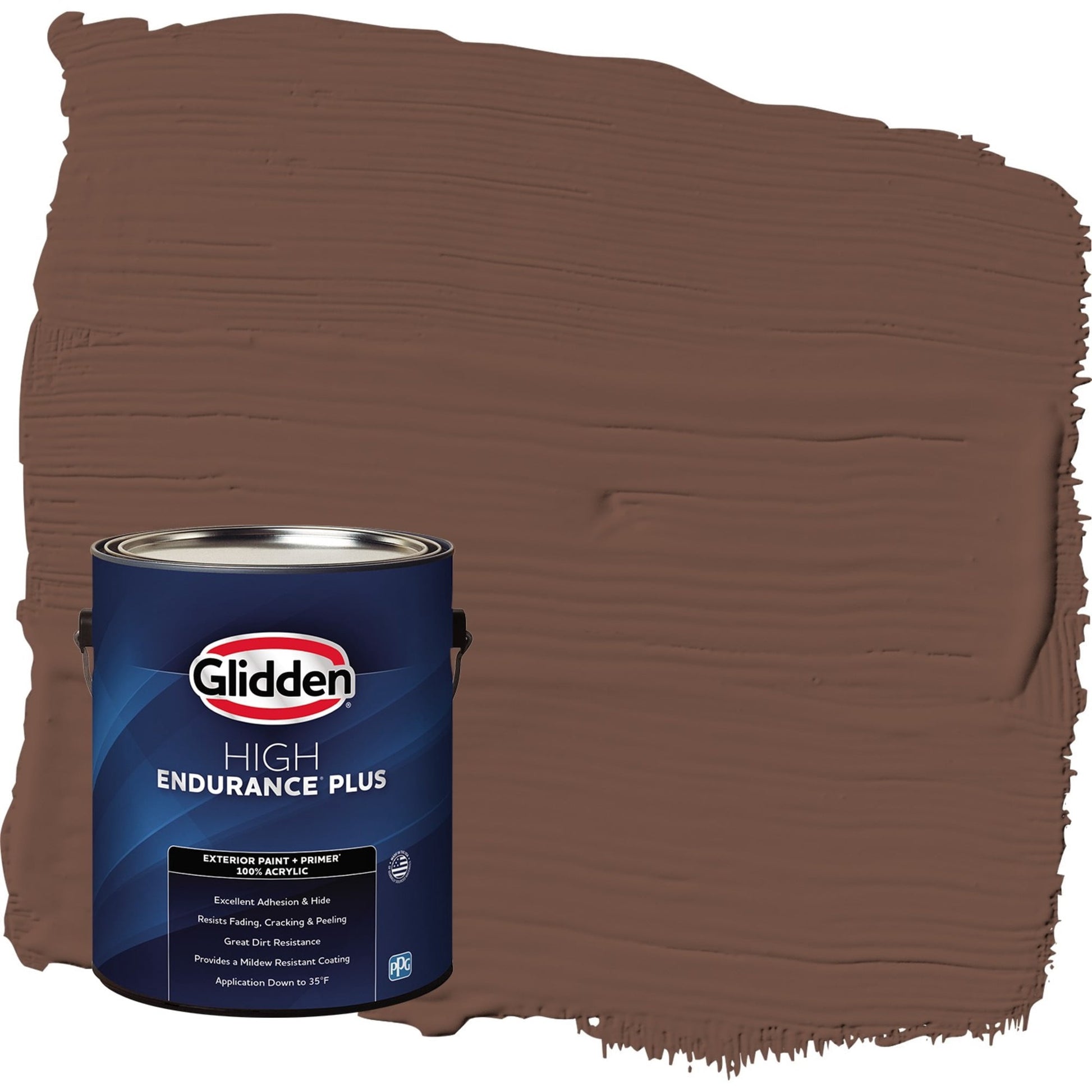 Glidden HEP Bigfoot / Brown Flat Exterior Paint with Primer, 1 Gallon