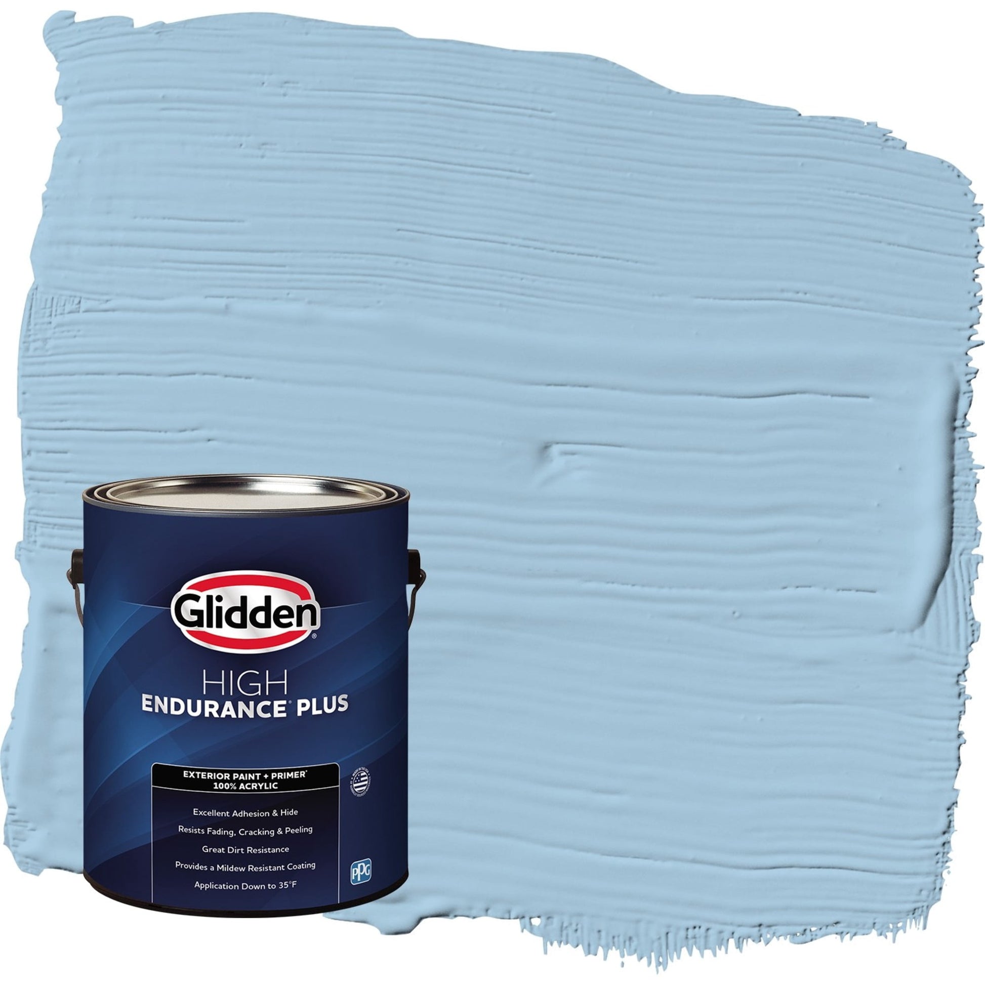 Glidden HEP Blue Bows / Blue Satin Exterior Paint with Primer, 1 Gallon