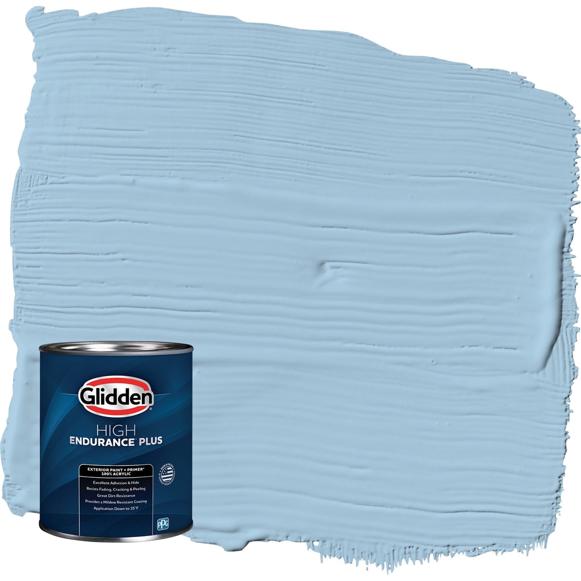 Glidden HEP Blue Bows / Blue Satin Exterior Paint with Primer, 1 Quart