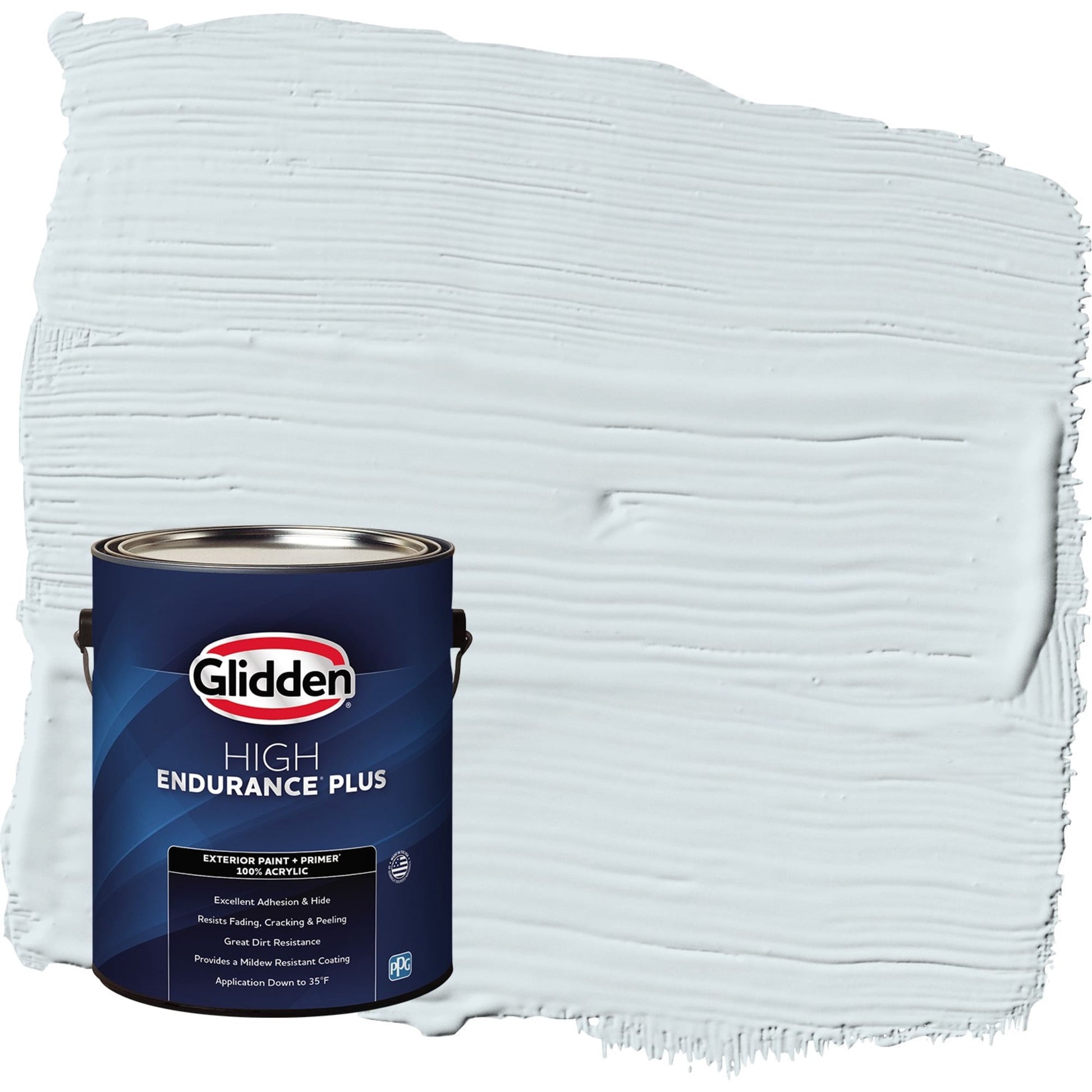 Glidden HEP Blue Smoke / Blue Semi-Gloss Exterior Paint with Primer, 1 Gallon