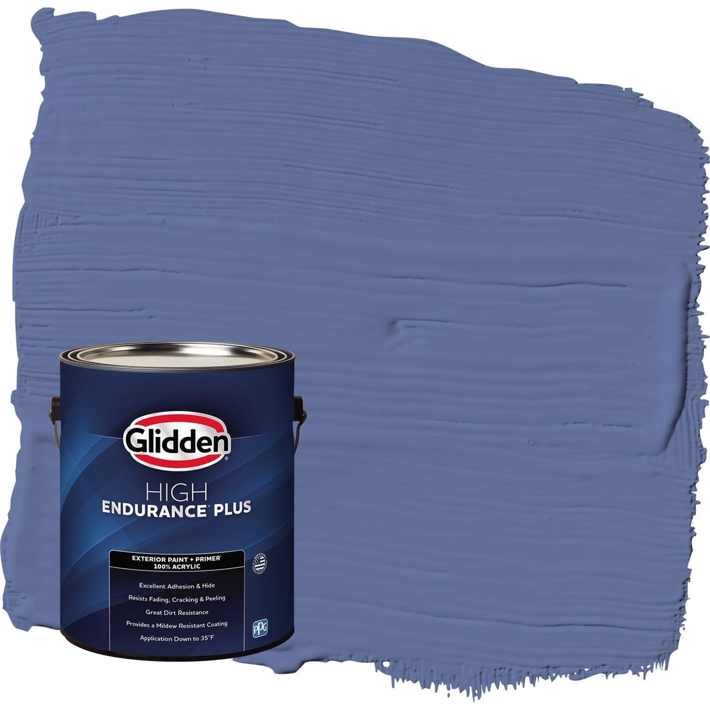 Glidden HEP Blueberry Patch / Blue Semi-Gloss Exterior Paint with Primer, 1 Gallon