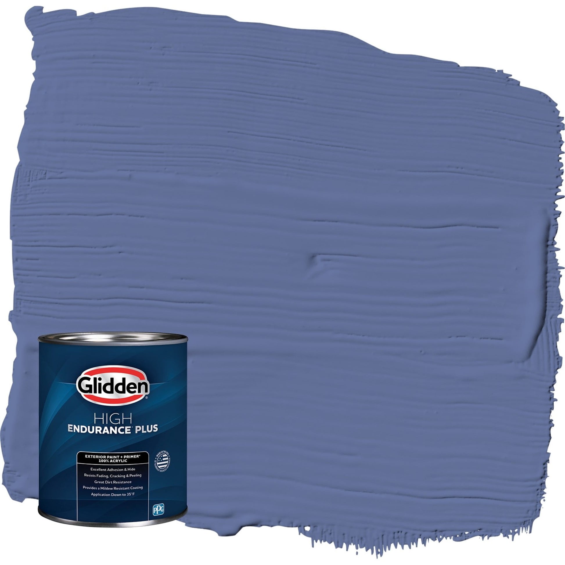 Glidden HEP Blueberry Patch / Blue Semi-Gloss Exterior Paint with Primer, 1 Quart