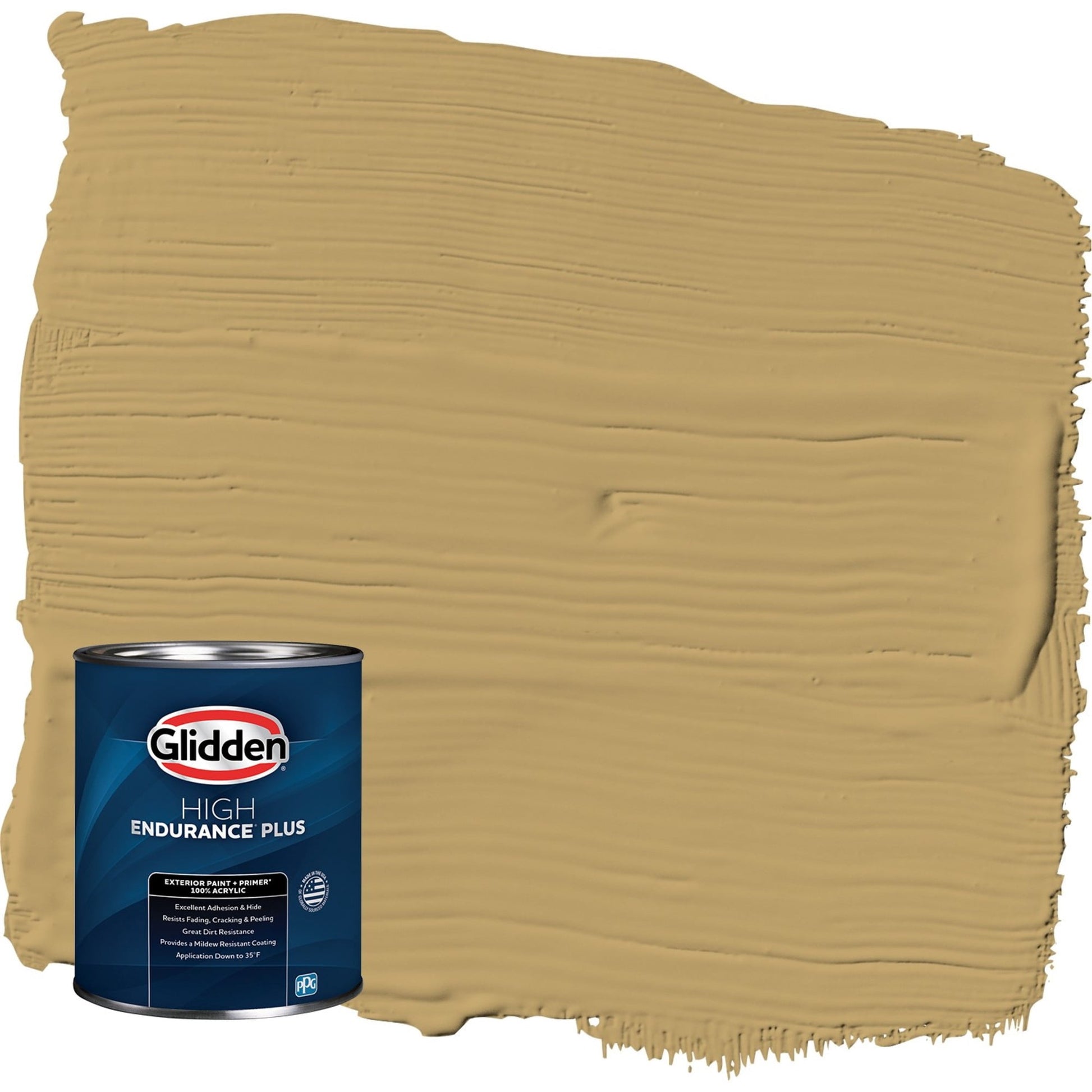 Glidden HEP Buffalo Hide / Yellow Semi-Gloss Exterior Paint with Primer, 1 Quart