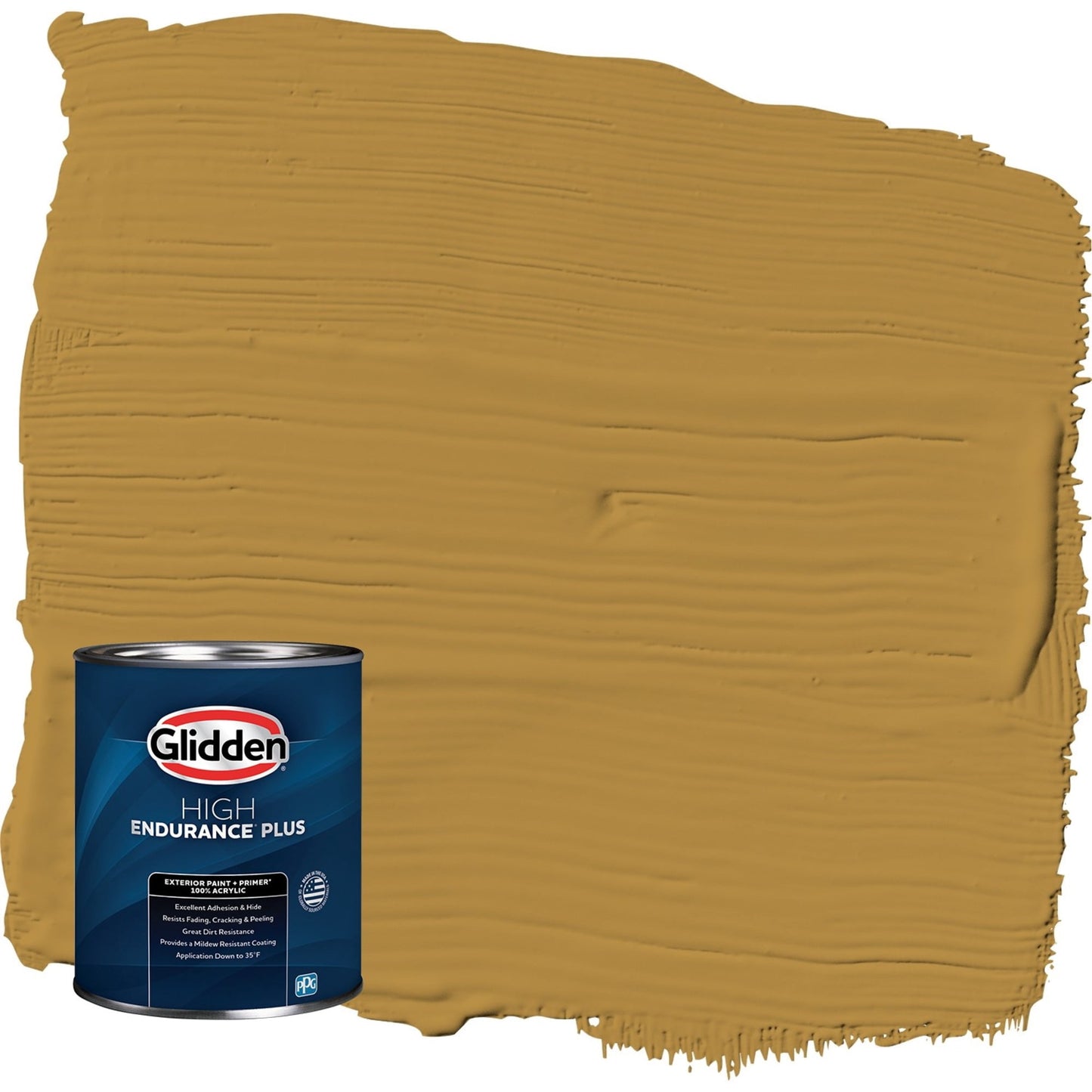 Glidden HEP Butterscotch Ripple / Yellow Satin Exterior Paint with Primer, 1 Quart