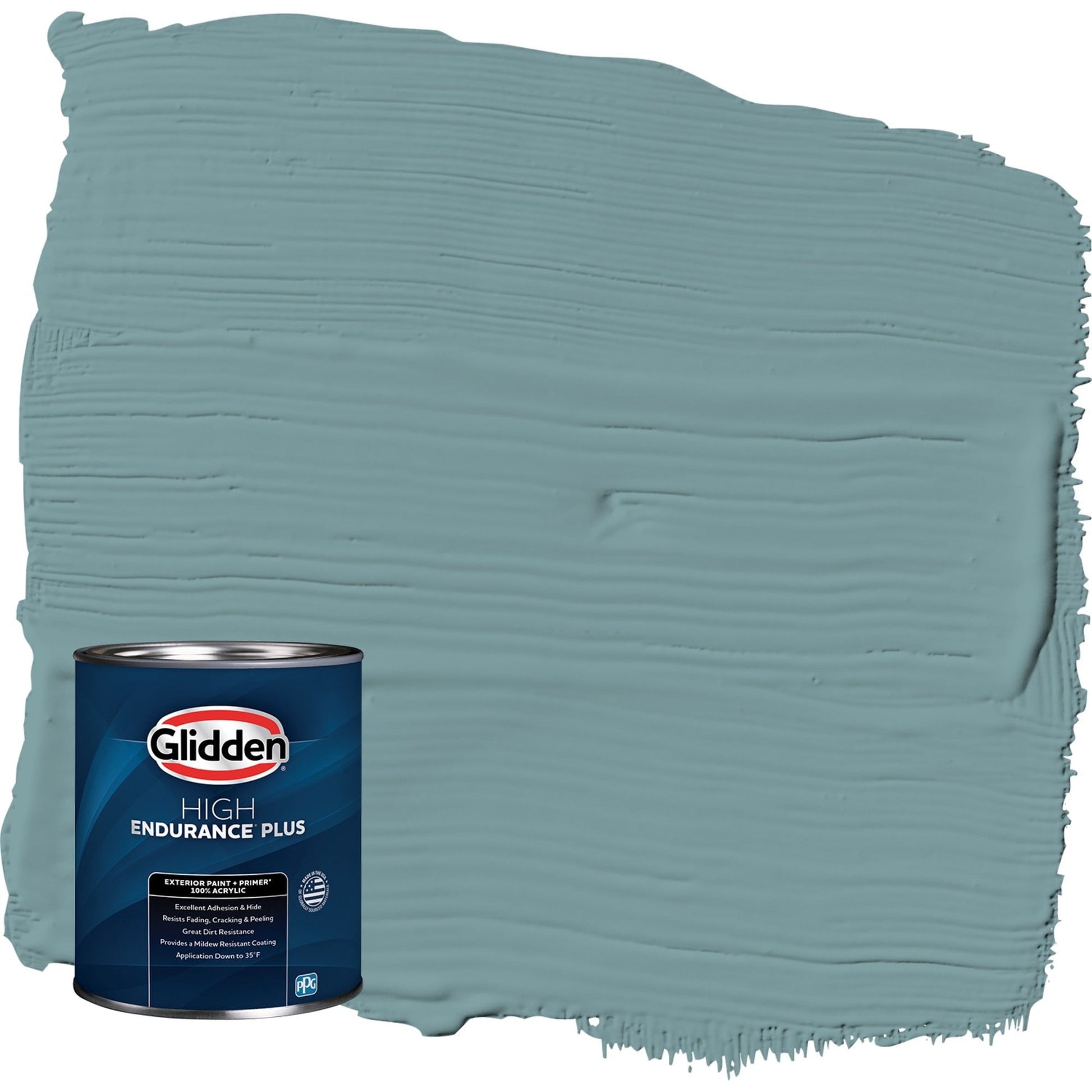 Glidden HEP Cathedral Glass / Aqua Satin Exterior Paint with Primer, 1 Quart