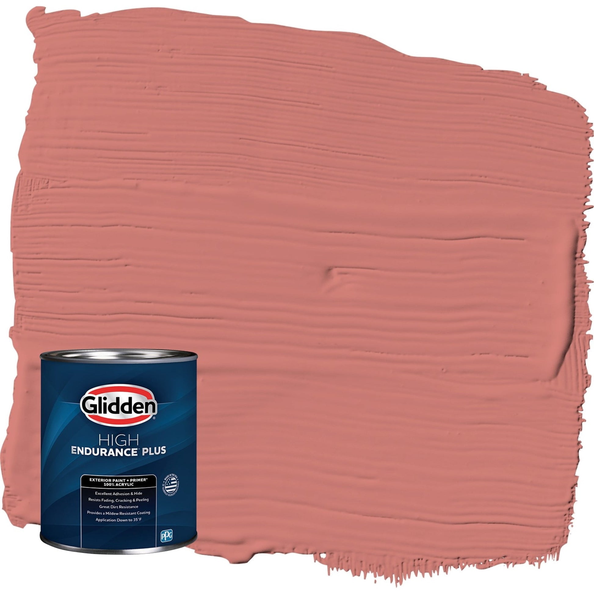 Glidden HEP Pintura Exterior Satinado Rojo con Primer, 1 Cuarto