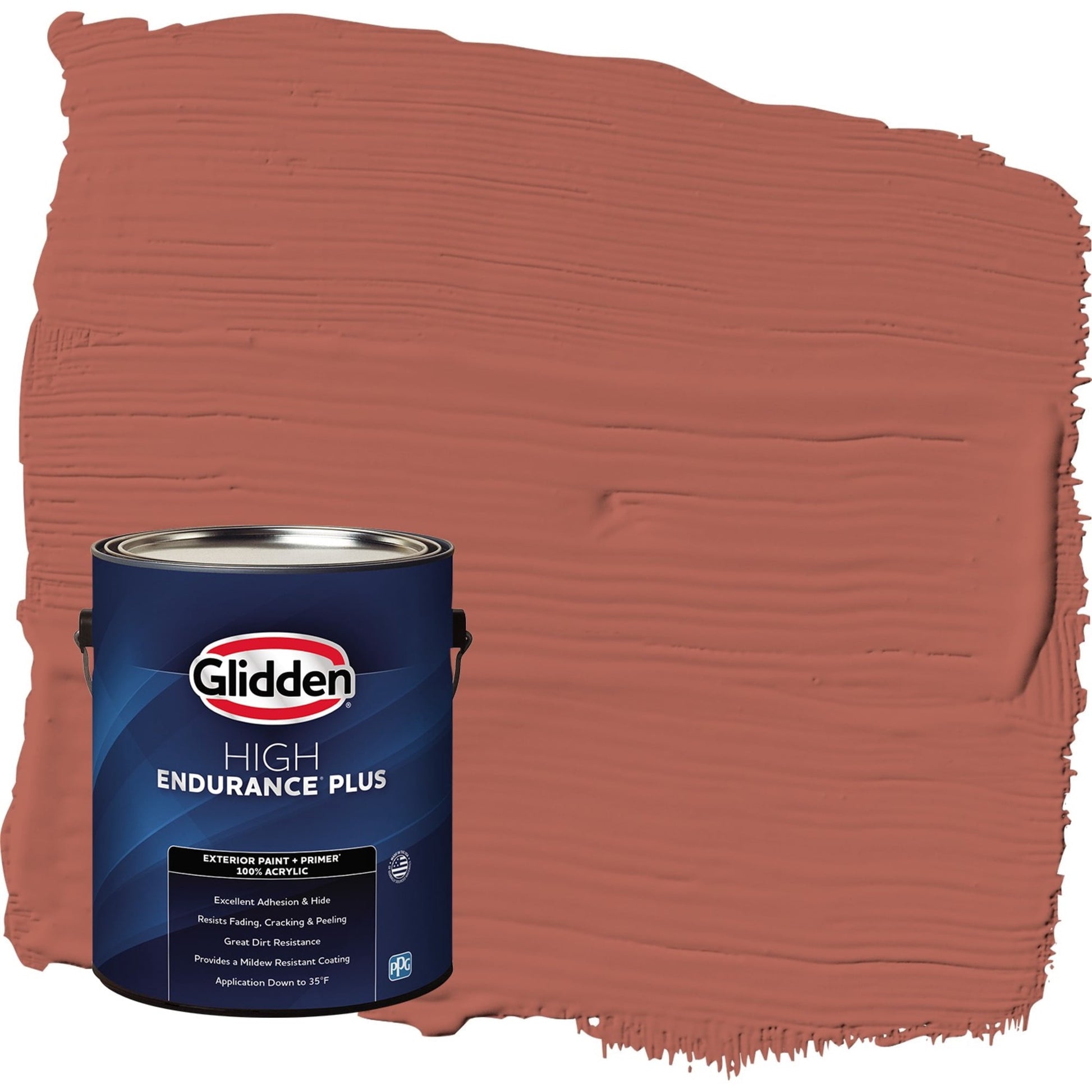 Glidden HEP Cinnabar / Red Semi-Gloss Exterior Paint with Primer, 1 Gallon