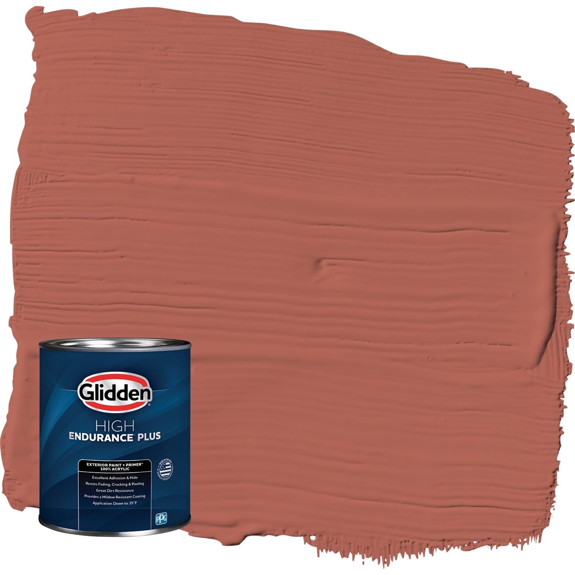 Glidden HEP Cinnabar / Red Semi-Gloss Exterior Paint with Primer, 1 Quart