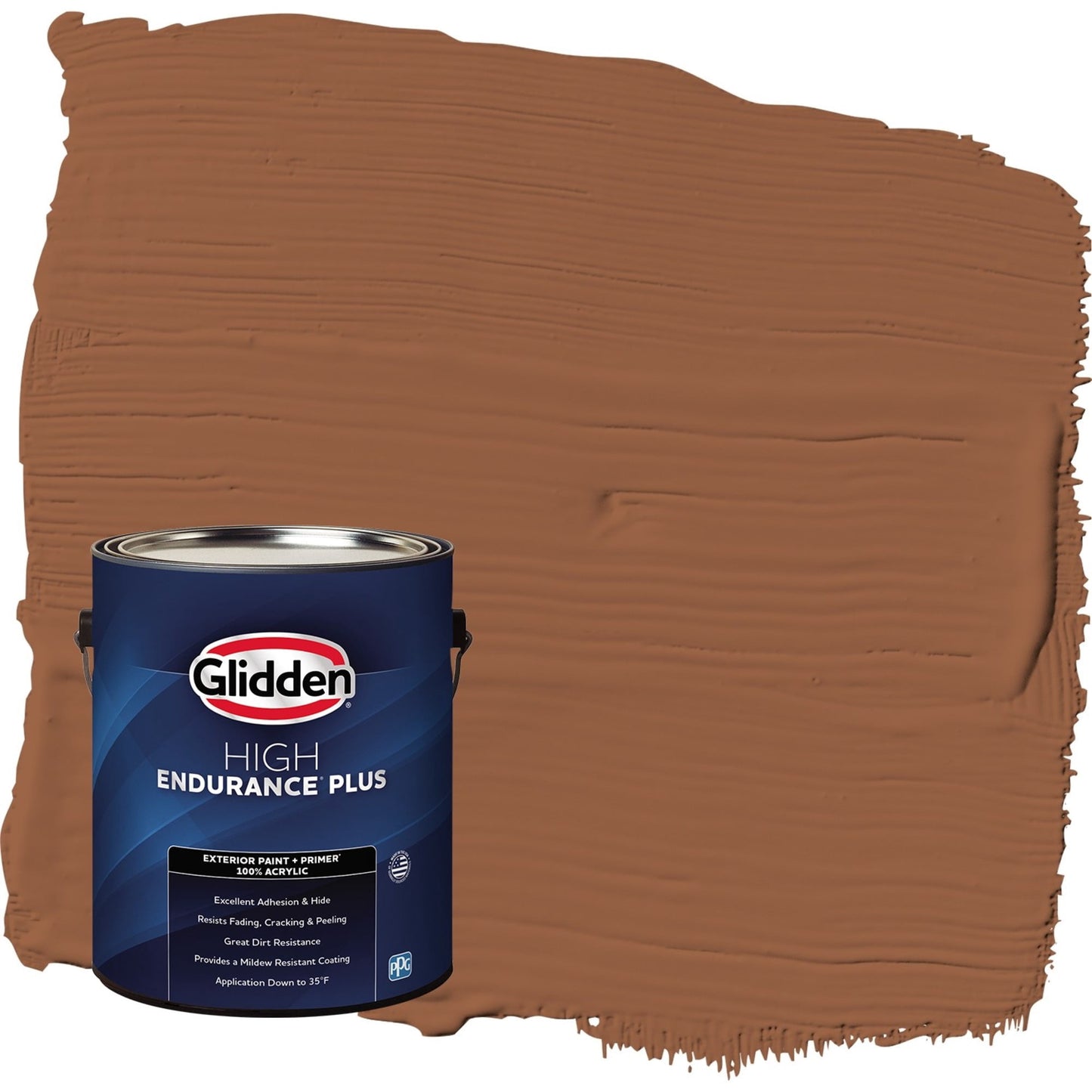 Glidden HEP Pintura Exterior Satinada de Canela Especiada / Naranja con Primer, 1 GalÃ³n