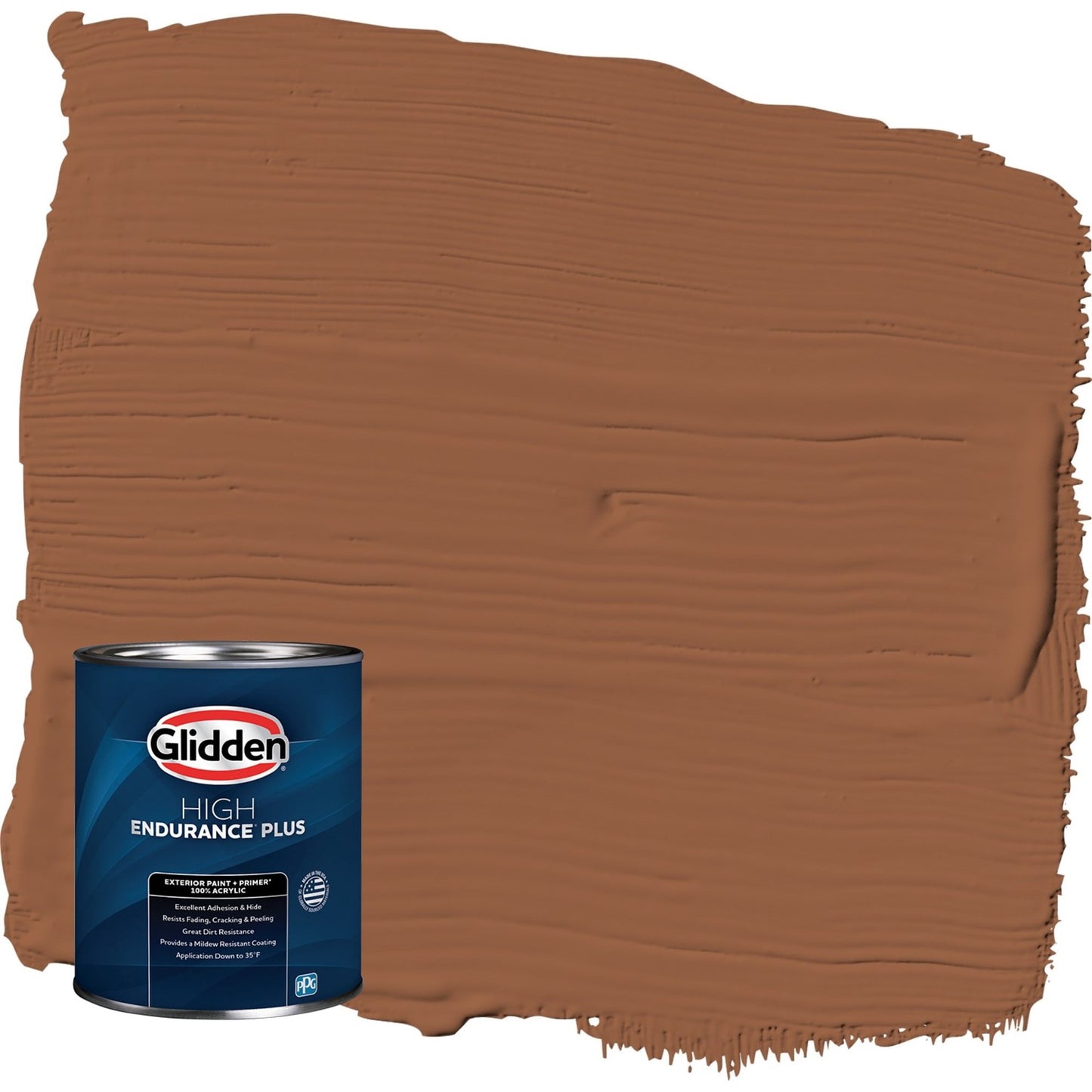 Glidden HEP Cinnamon Spice / Orange Satin Exterior Paint with Primer, 1 Quart