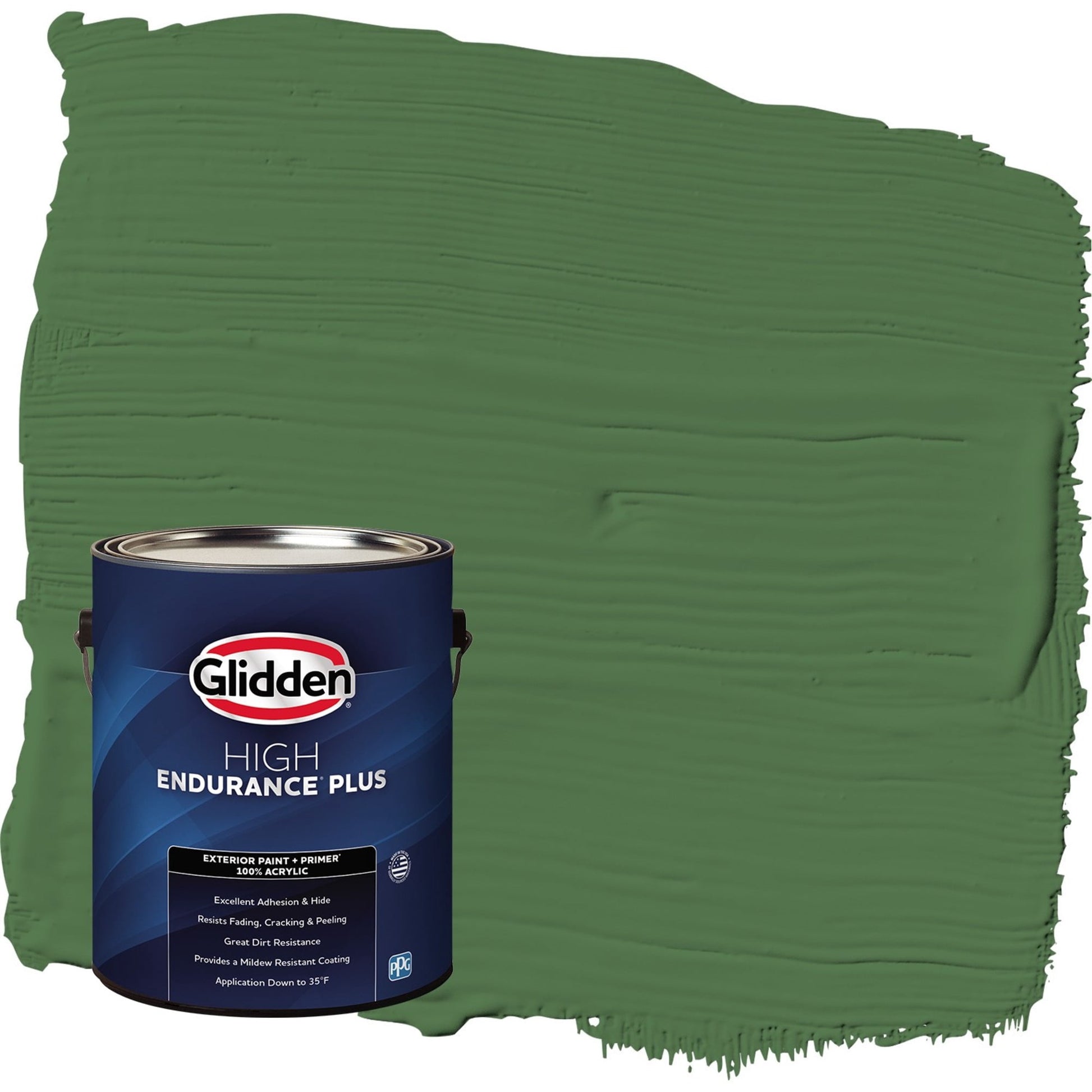 Glidden HEP Clover Leaf / Green Satin Exterior Paint with Primer, 1 Gallon