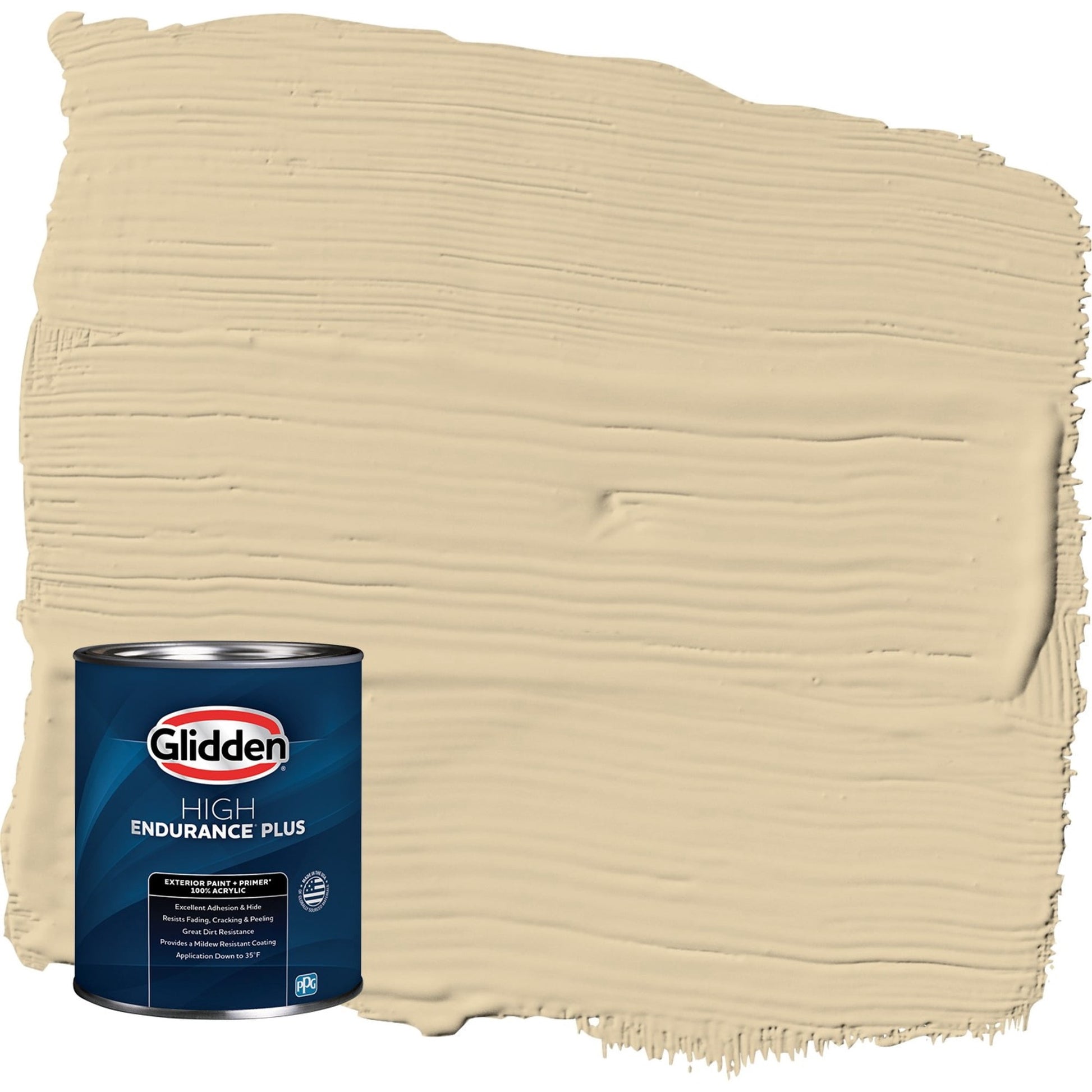 Glidden HEP Cookie Dough / Beige Satin Exterior Paint with Primer, 1 Quart