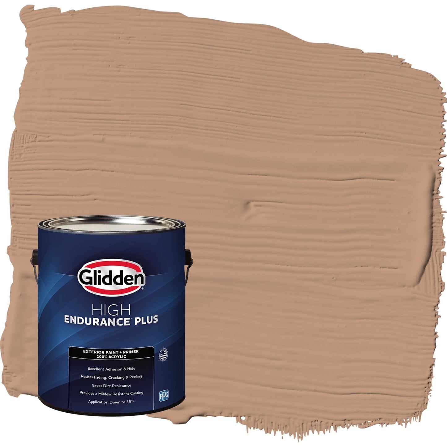 Glidden HEP Cool Clay / Beige Satin Exterior Paint with Primer, 1 Gallon