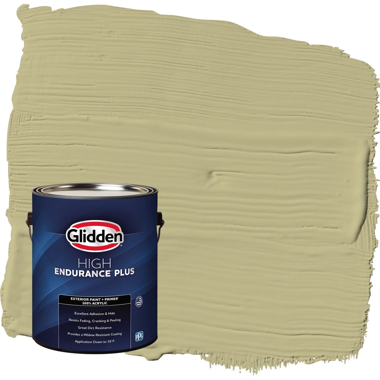 Glidden HEP Cress Green / Green Flat Exterior Paint with Primer, 1 Gallon