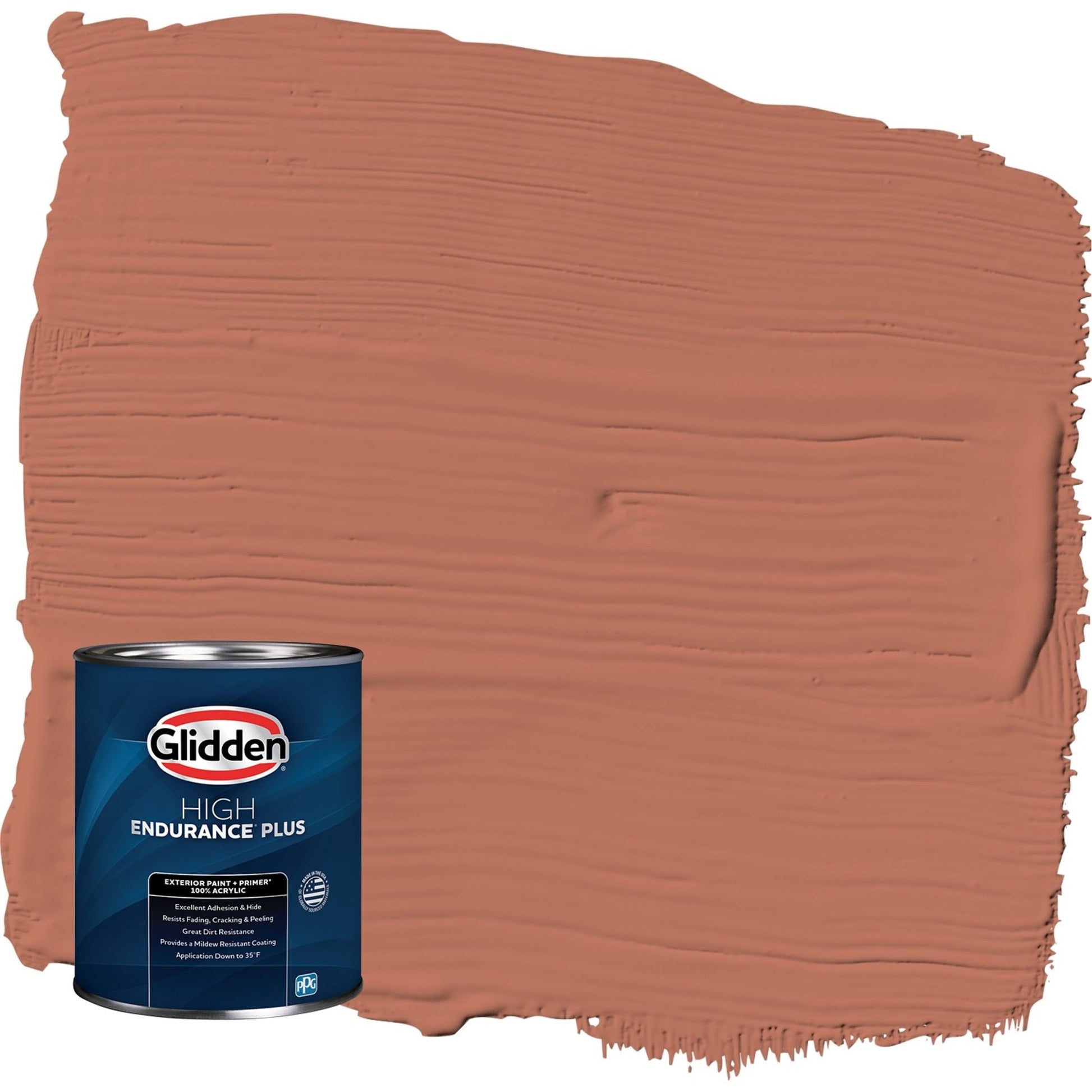 Glidden HEP Crushed Cinnamon / Orange Satin Exterior Paint with Primer, 1 Quart