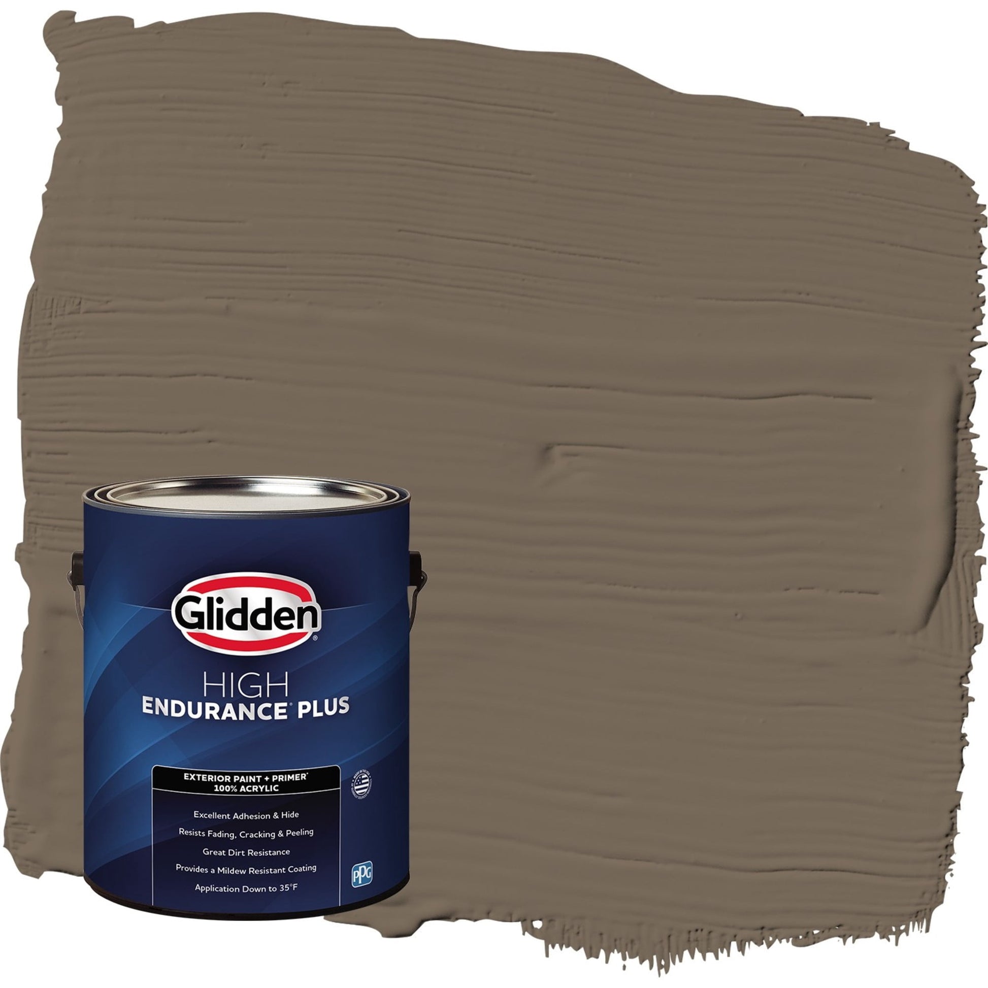 Glidden HEP Curlew / Brown Satin Exterior Paint with Primer, 1 Gallon