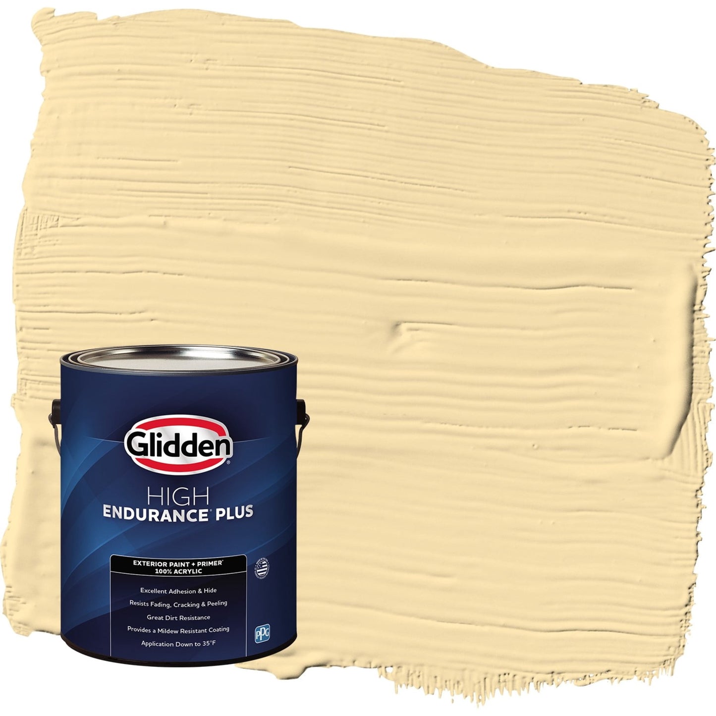 Glidden HEP Dusty Yellow / Yellow Flat Exterior Paint with Primer, 1 Gallon