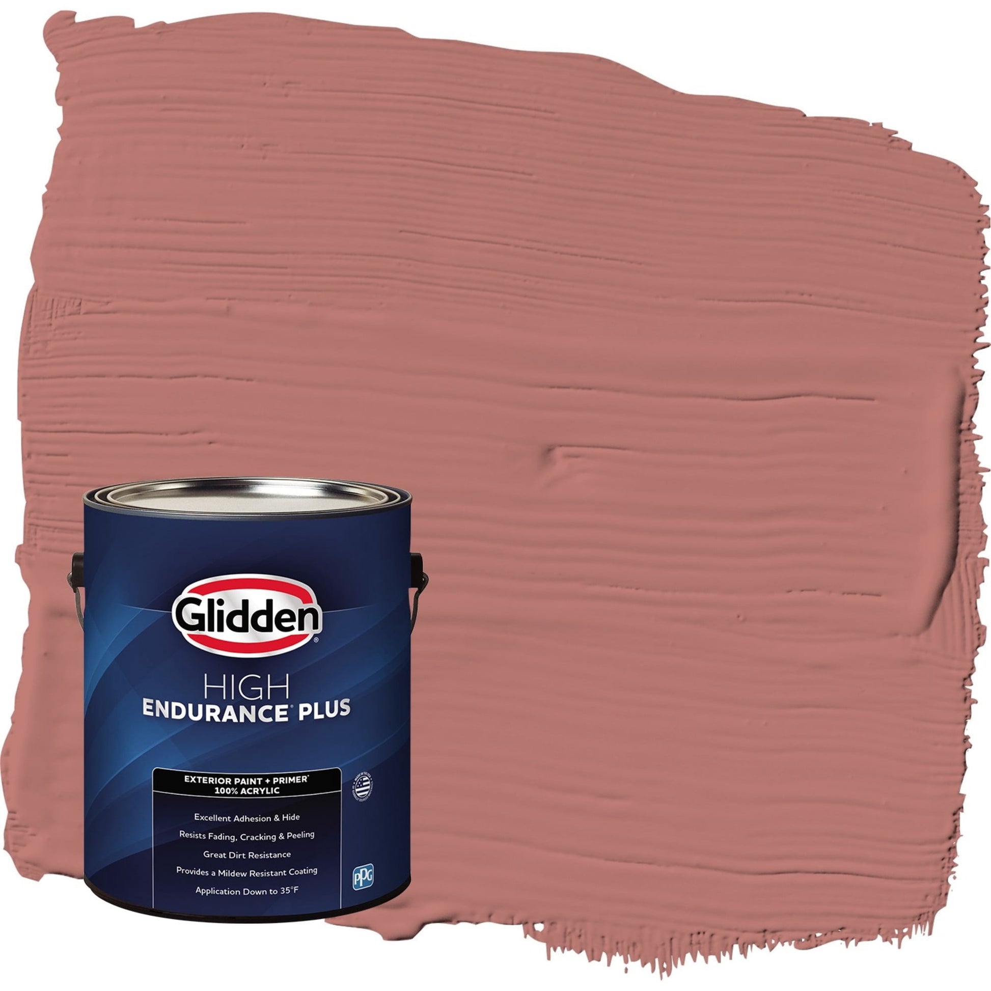 Glidden HEP Earth Rose / Red Flat Exterior Paint with Primer, 1 Gallon