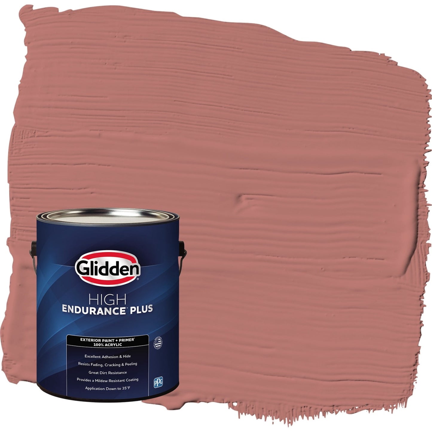 Glidden HEP Earth Rose / Red Satin Exterior Paint with Primer, 1 Gallon