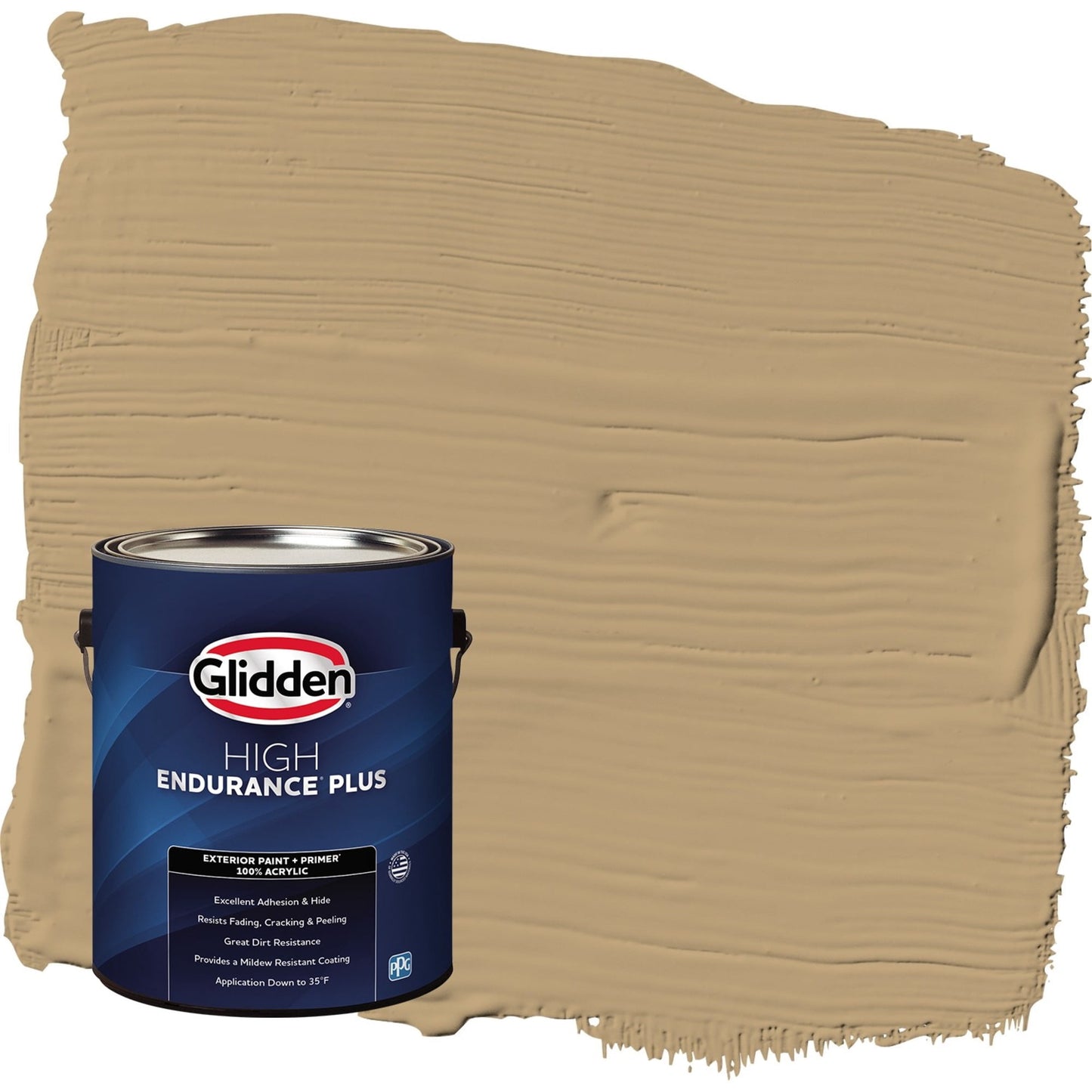 Glidden HEP Earthy Ocher / Beige Flat Exterior Paint with Primer, 1 Gallon