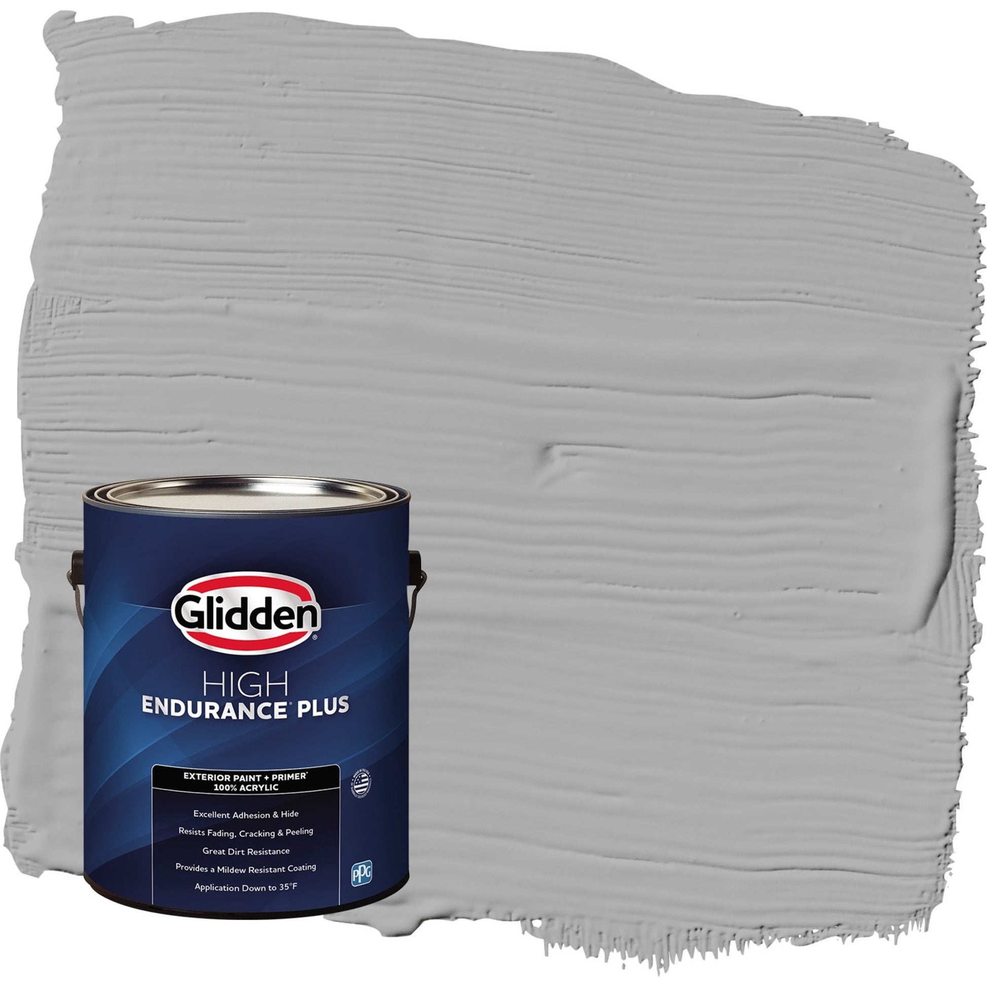 Glidden HEP Flagstone / Gray Flat Exterior Paint with Primer, 1 Gallon