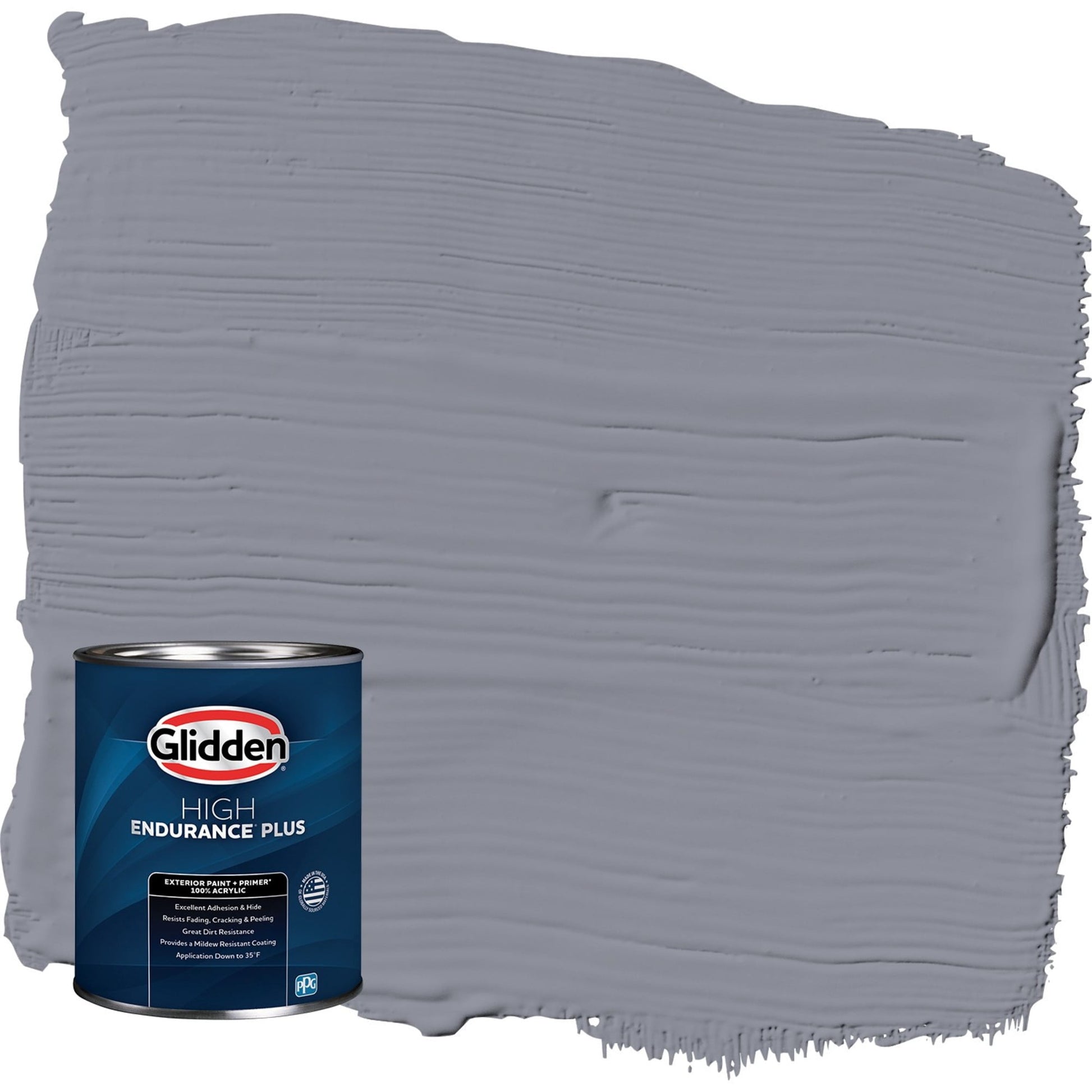 Glidden HEP Flannel Pajamas / Grey Semi-Gloss Exterior Paint with Primer, 1 Quart