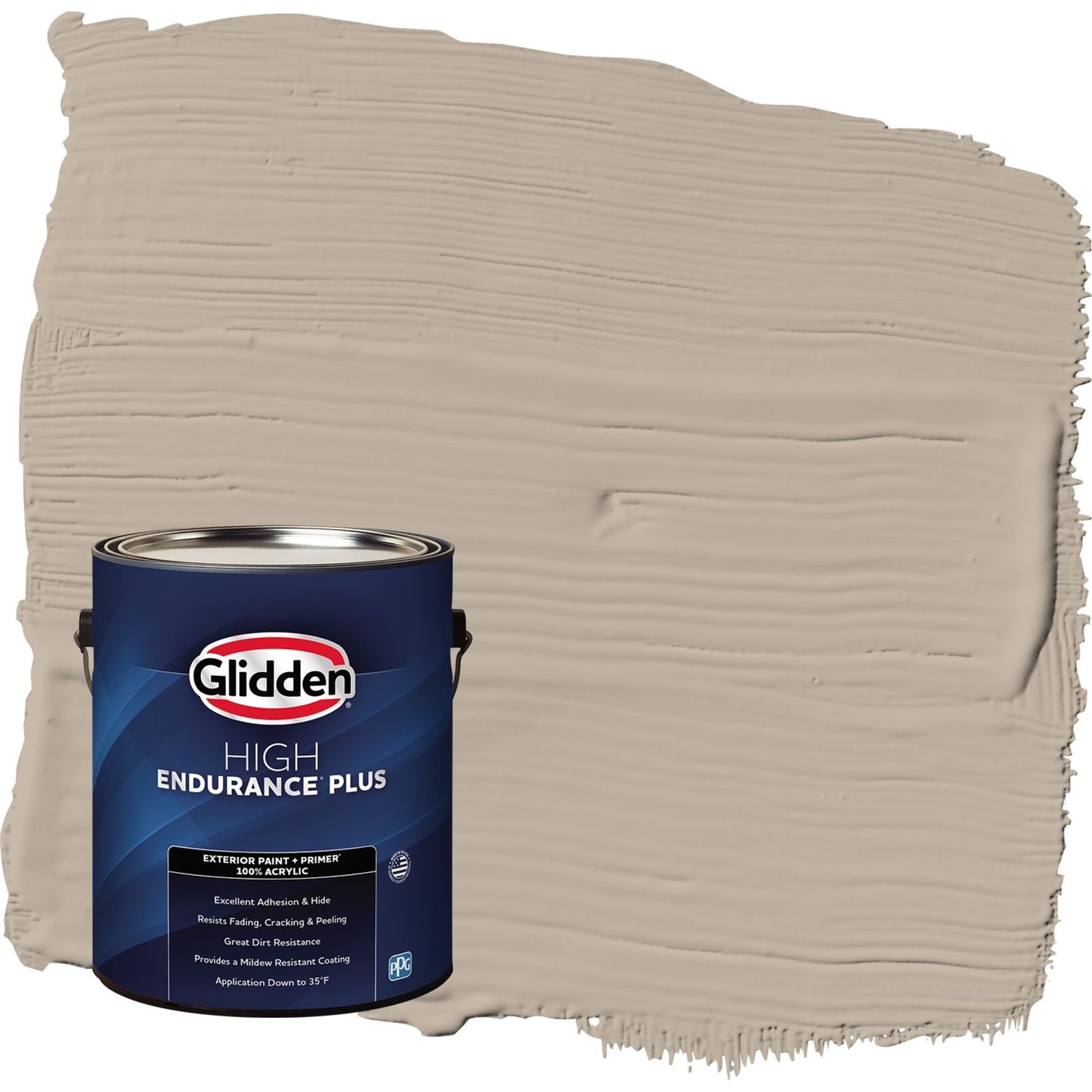 Glidden HEP Discover / Beige Flat Exterior Paint with Primer, 1 Gallon