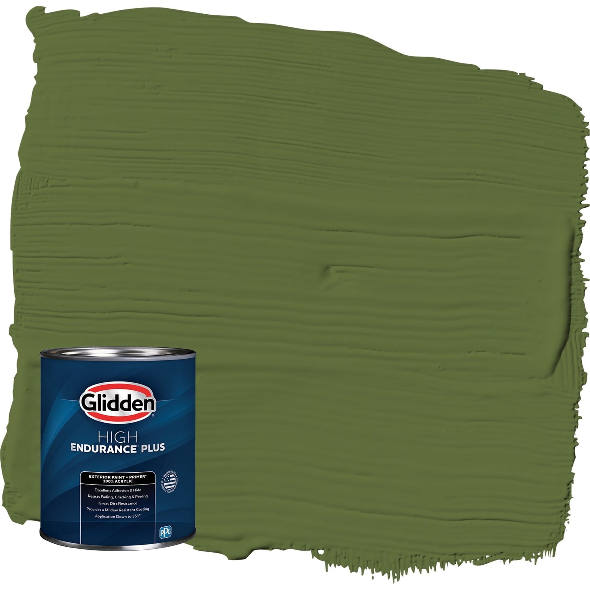 Glidden HEP Globe Artichoke / Green Satin Exterior Paint with Primer, 1 Quart