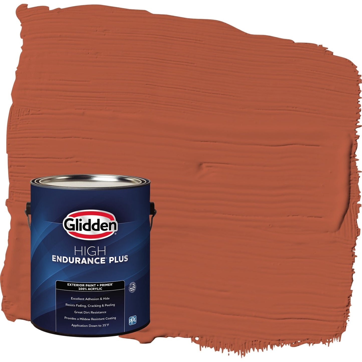 Glidden HEP Glowing Firelight / Orange Flat Exterior Paint with Primer, 1 Gallon