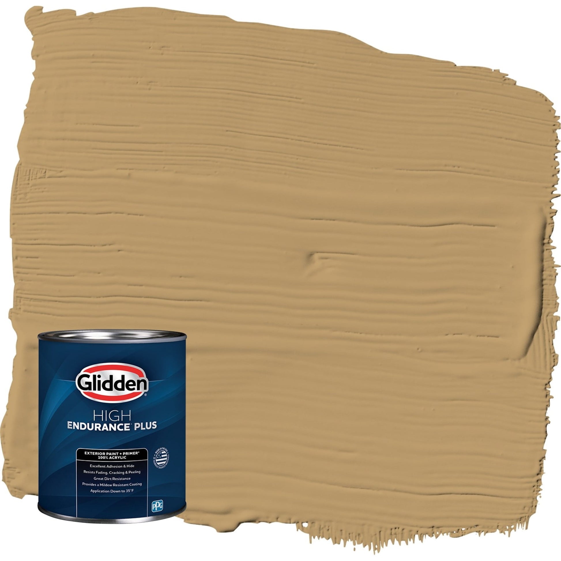 Glidden HEP Golden Granola / Beige Semi-Gloss Exterior Paint with Primer, 1 Quart