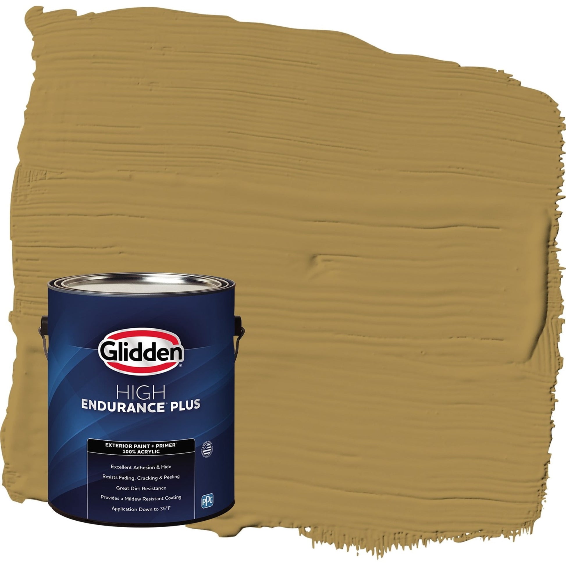 Glidden HEP Graceful Gazelle / Brown Flat Exterior Paint with Primer, 1 Gallon