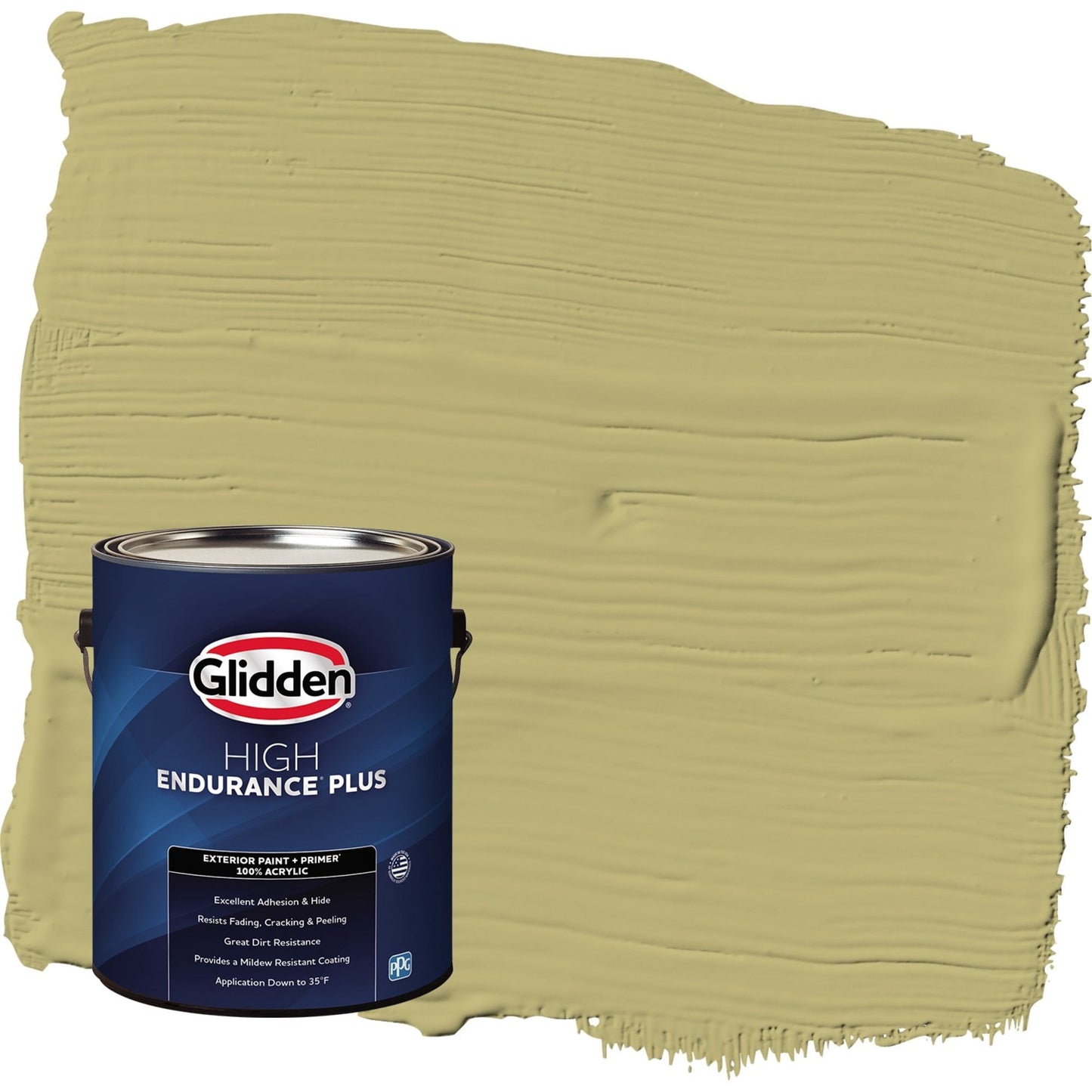 Glidden HEP Gracious Glow / Green Flat Exterior Paint with Primer, 1 Gallon