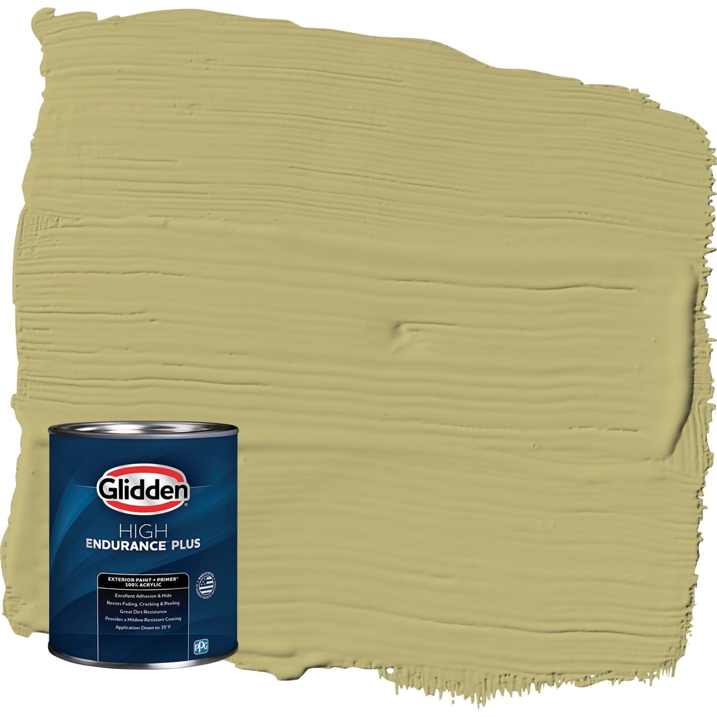 Glidden HEP Gracious Glow / Green Satin Exterior Paint with Primer, 1 Quart