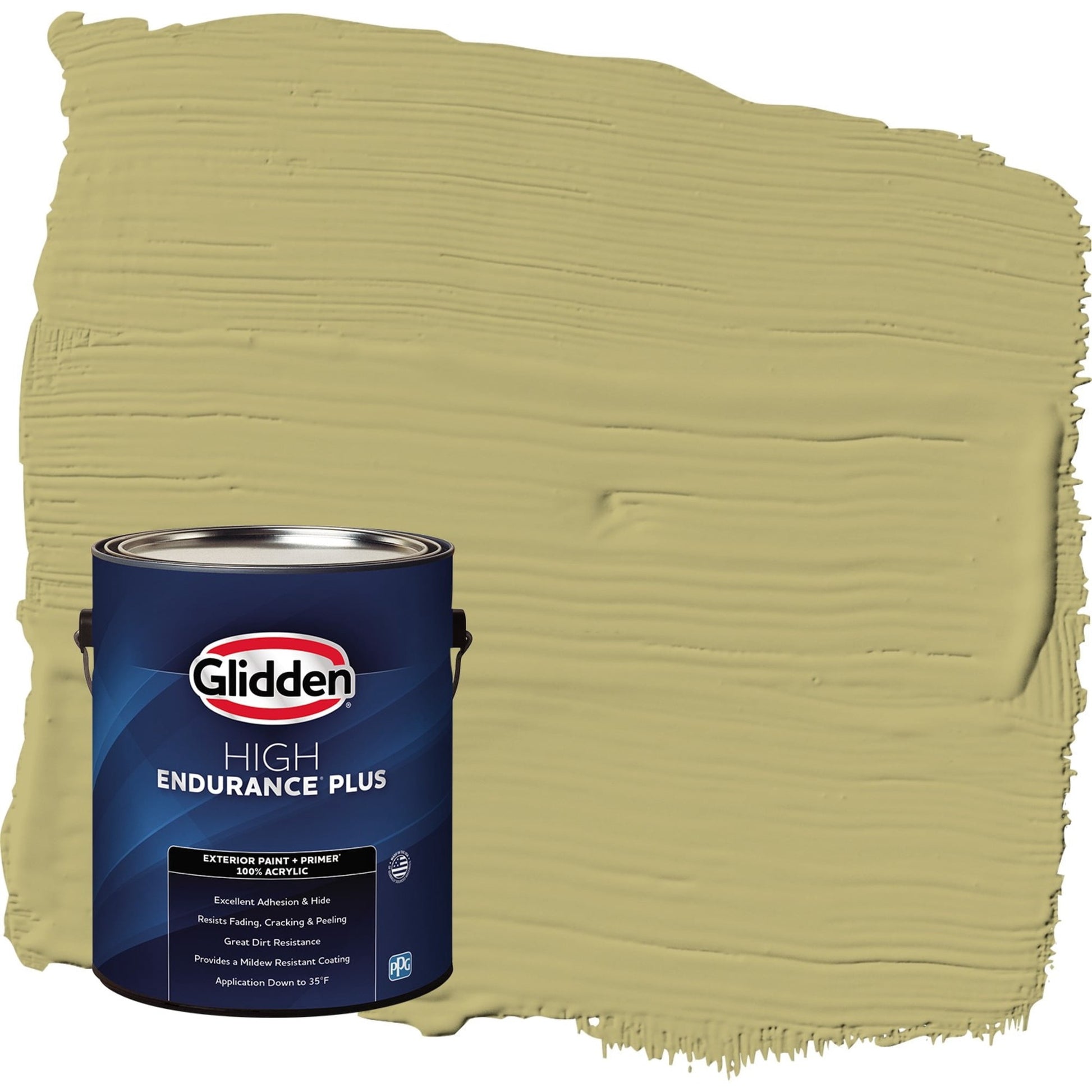 Glidden HEP Gracious Glow / Green Semi-Gloss Exterior Paint with Primer, 1 Gallon