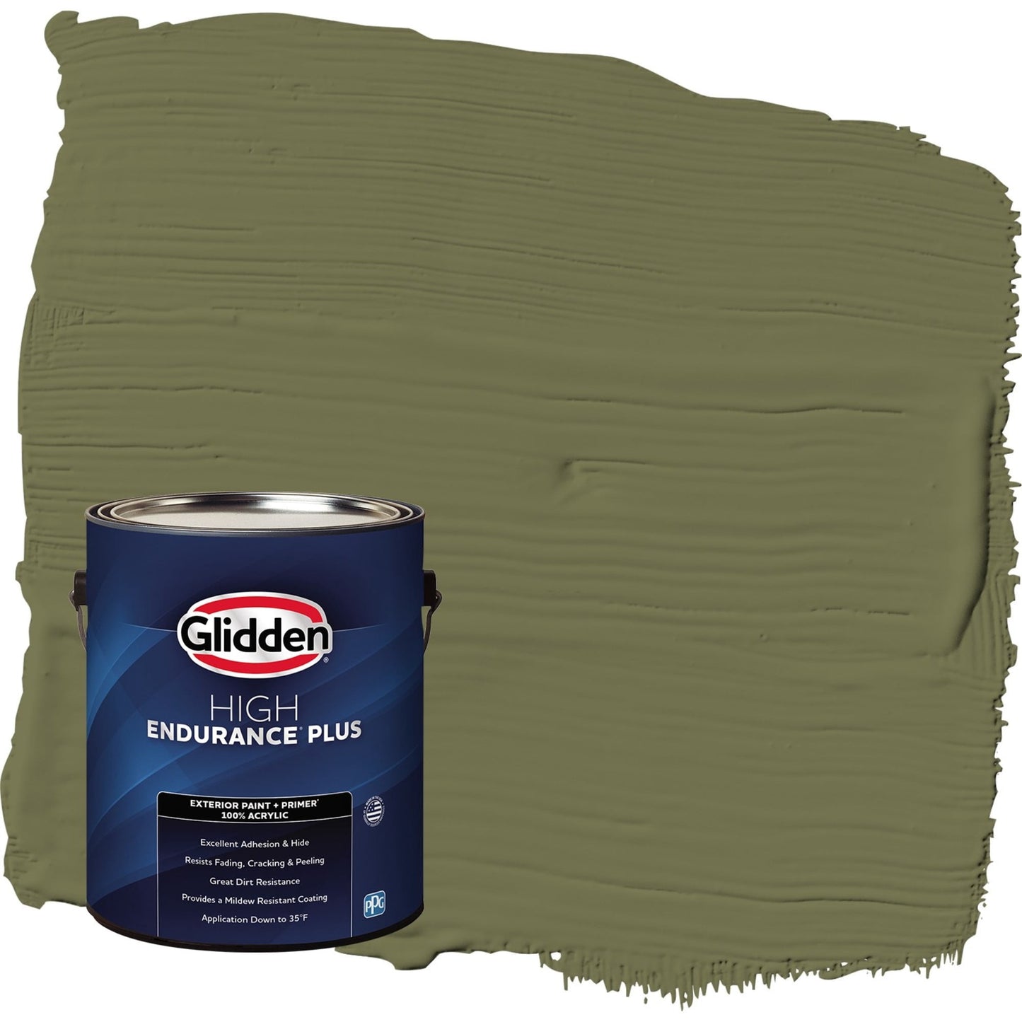 Glidden HEP Gratefully Grass / Green Satin Exterior Paint with Primer, 1 Gallon