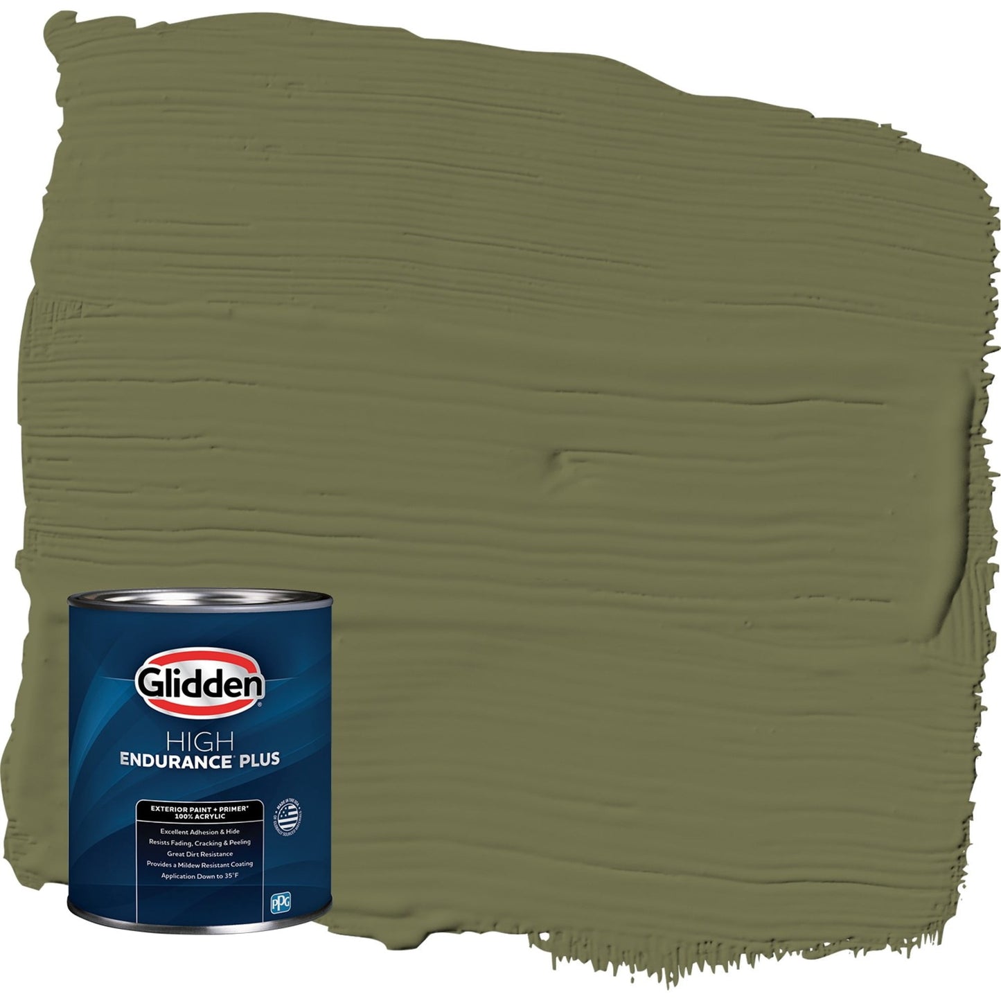 Glidden HEP Gratefully Grass / Green Satin Exterior Paint with Primer, 1 Quart