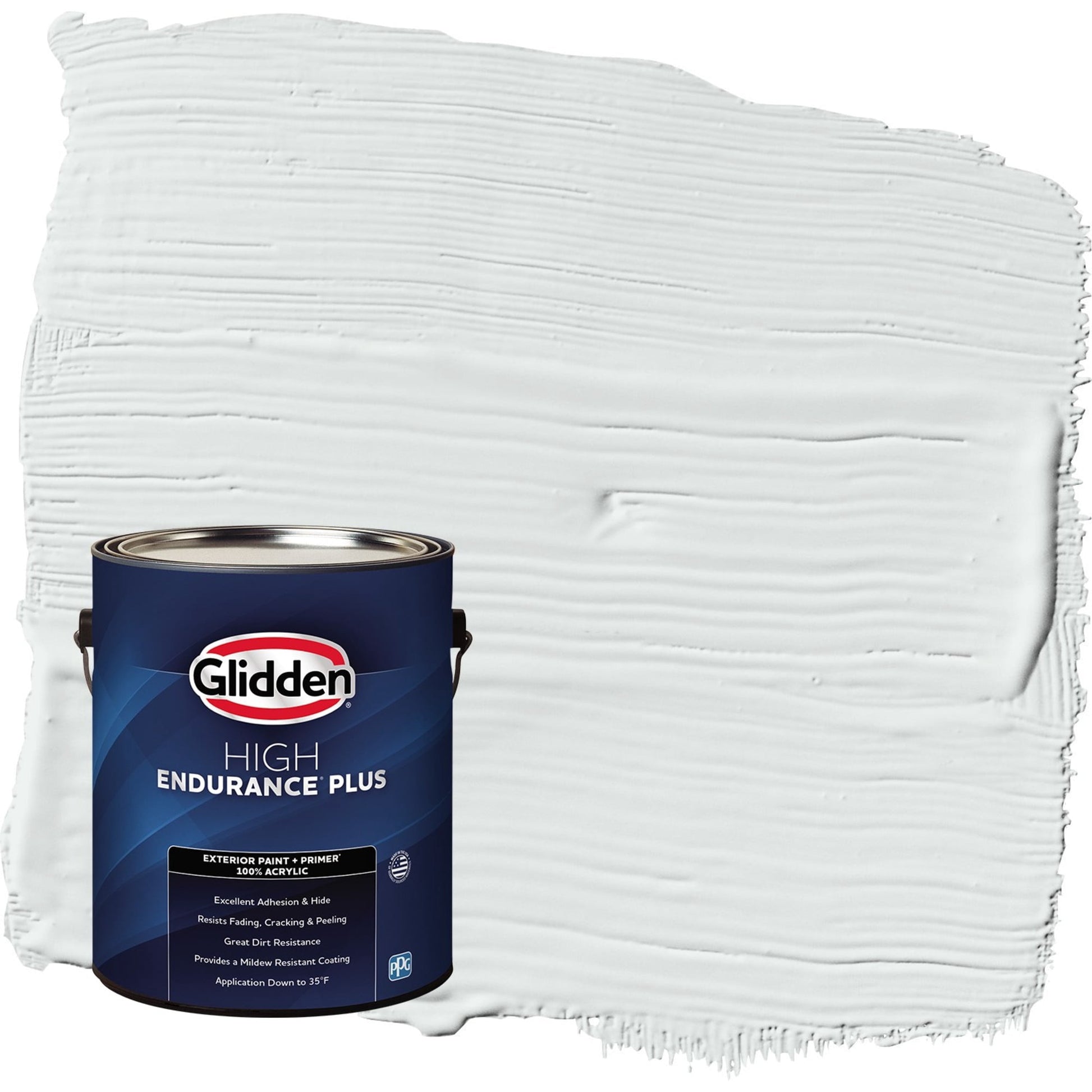 Glidden HEP Gray Glimpse / Grey Flat Exterior Paint with Primer, 1 Gallon