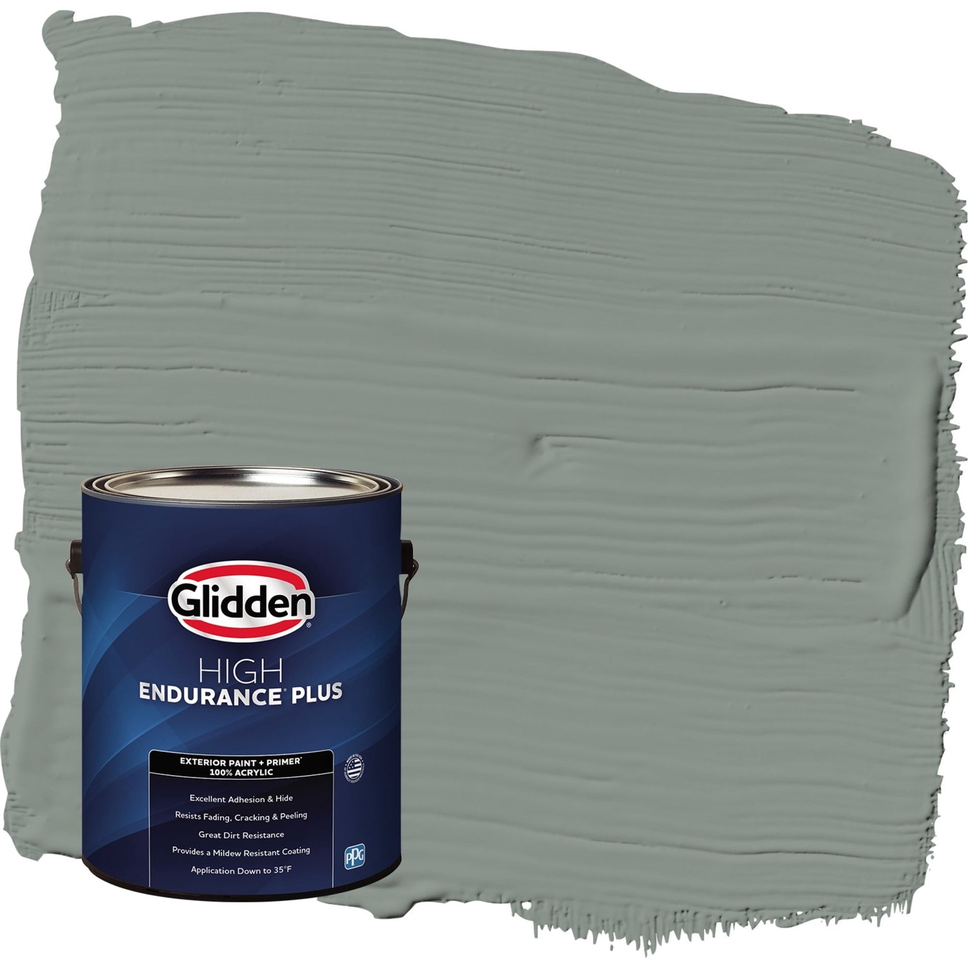 Glidden HEP Gray Heron / Grey Flat Exterior Paint with Primer, 1 Gallon